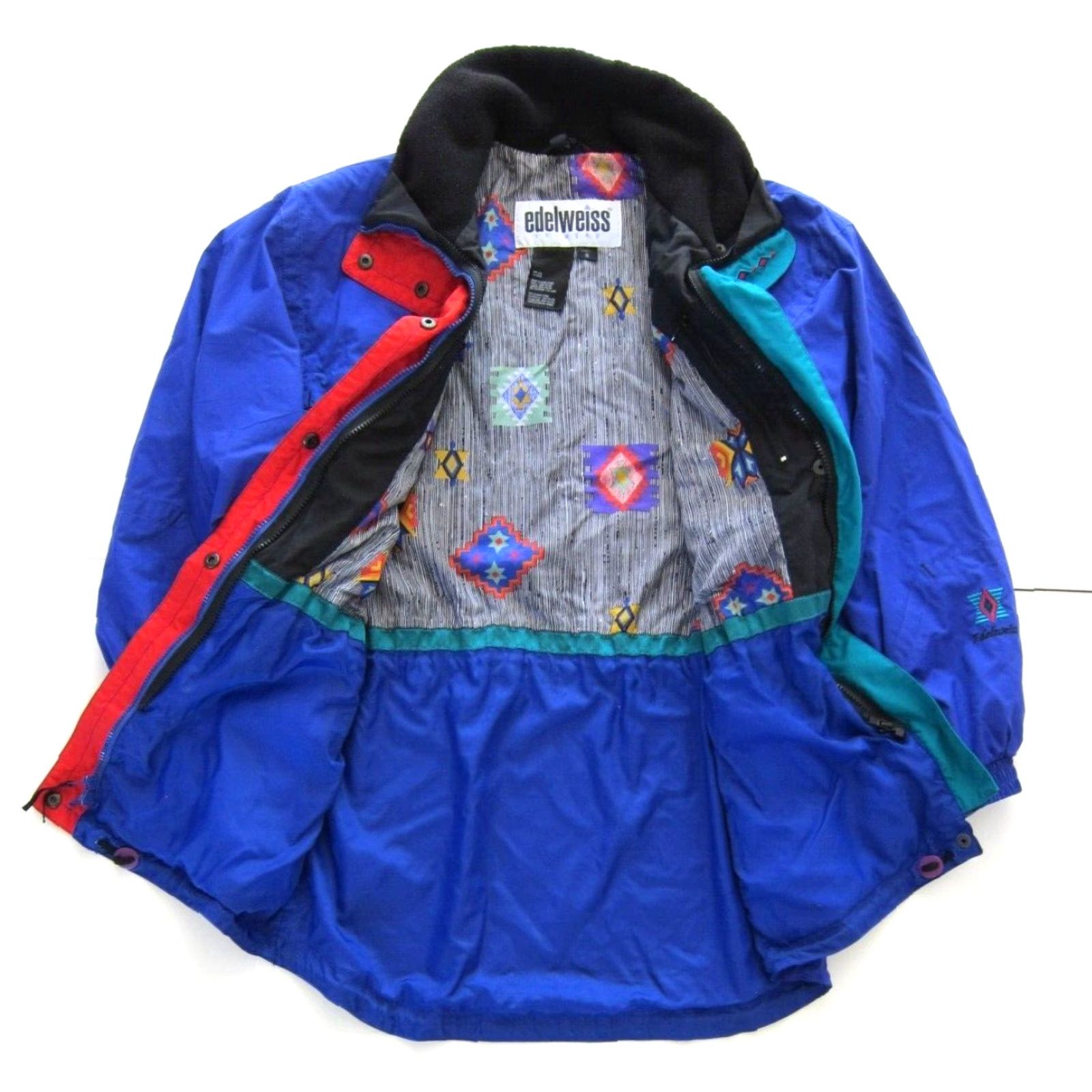 Vintage VINTAGE Edelweiss Wear Jacket Women S-M Nylon Purple Green Red Ski Zip 1990s Parka Waist Bust Measurements Mens Womens Girls Boys Size S / US 4 / IT 40 - 7 Thumbnail