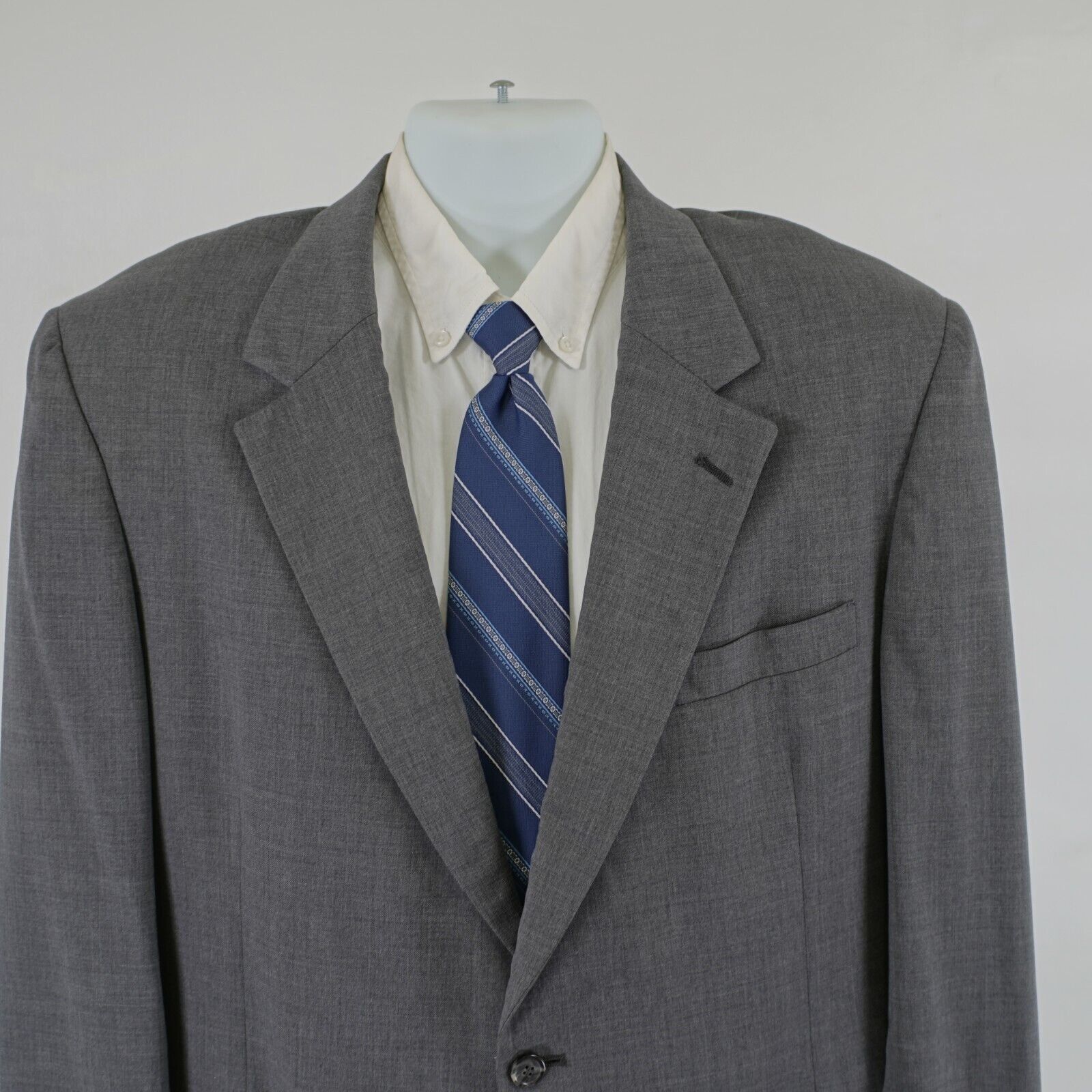 Jos. A. Bank Jos A Bank Traveler's Collecton Gray Twill Wool Blazer 44L 2 Size 44L - 1 Thumbnail