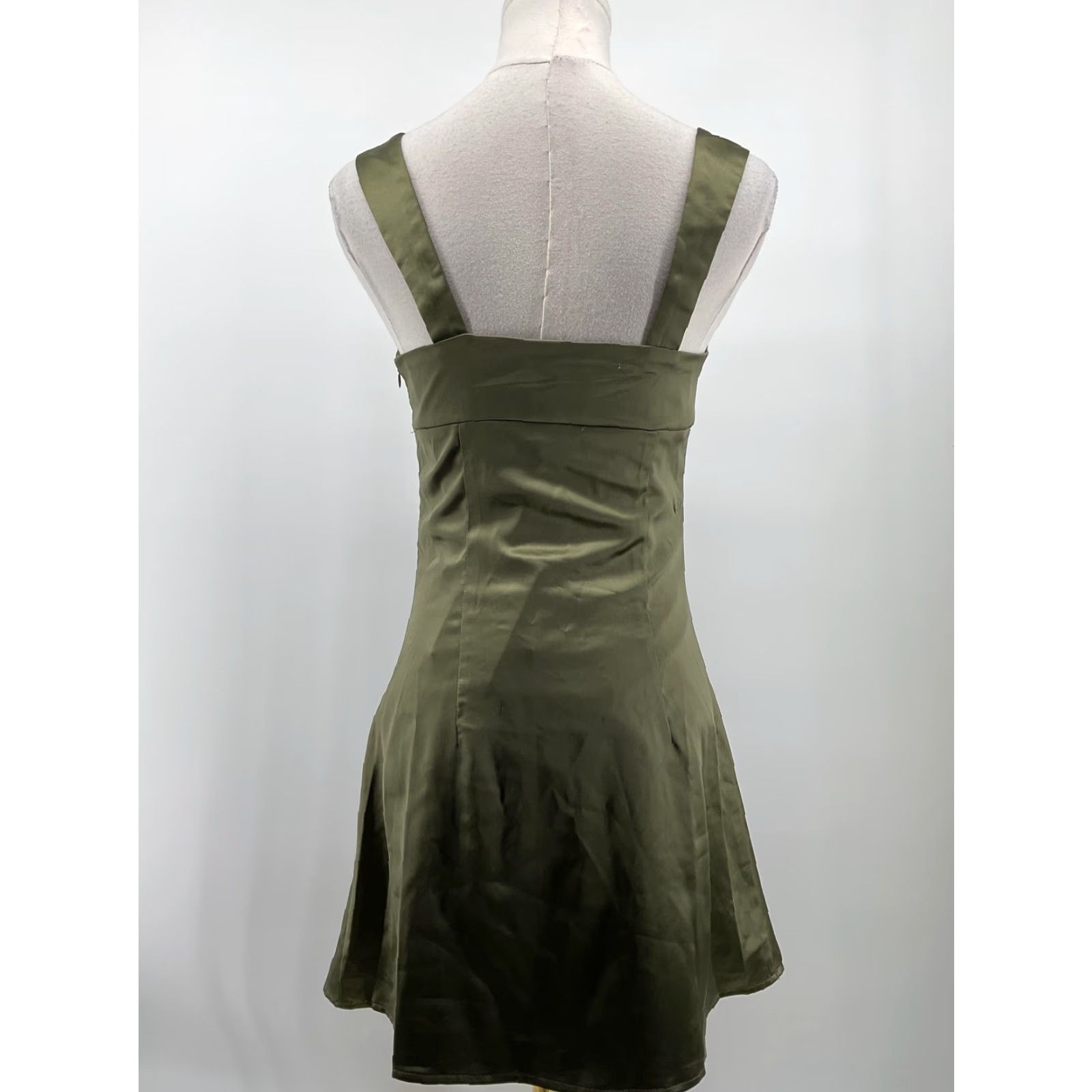 short green slip dress Paiva Slip Dress in Satin Kelly Green main image 0