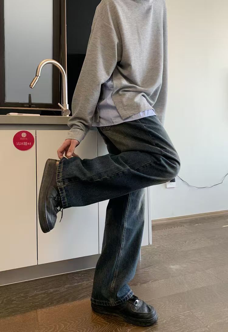 Japanese Brand × Jean Washed casual vintage distressed wide-leg flared jeans Size US 32 / EU 48 - 4 Thumbnail