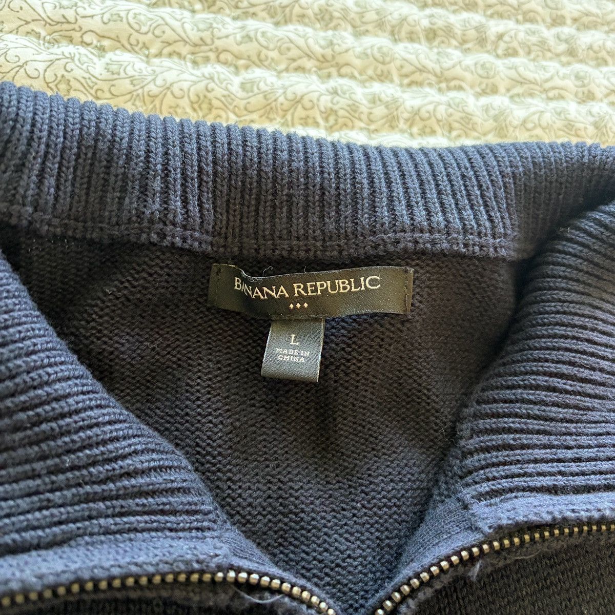 Banana Republic Banana republic navy blue quarter zip sweater Size US L / EU 52-54 / 3 - 5 Thumbnail