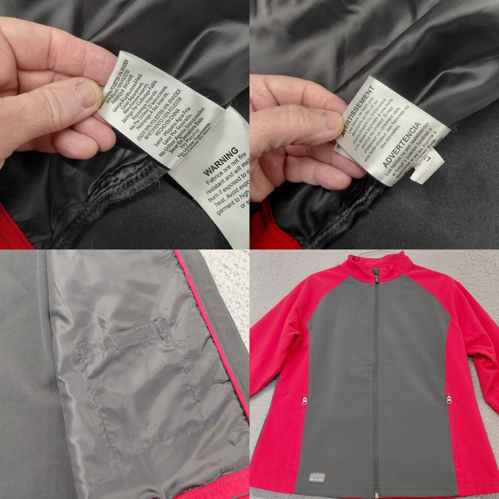 Vintage DDI DUCK DDX Dri-Duck Jacket Women's XL Red/Charcoal Motion Soft Shell Zip Pockets Lightweight Windbreaker Mens Womens Girls? Size XL / US 12-14 / IT 48-50 - 11 Thumbnail