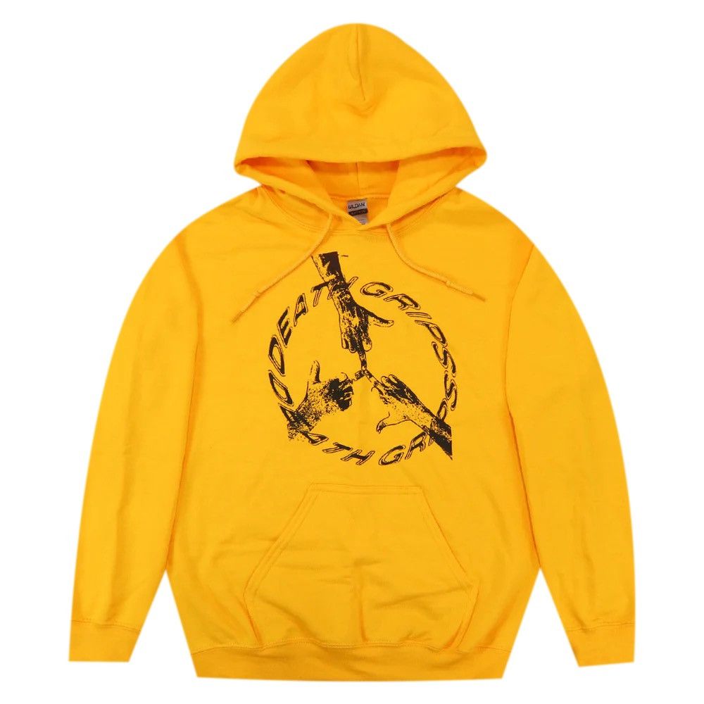 image of Death Grips - Middle Finger Circle Tour Hoodie in Yellow, Men's (Size Large)