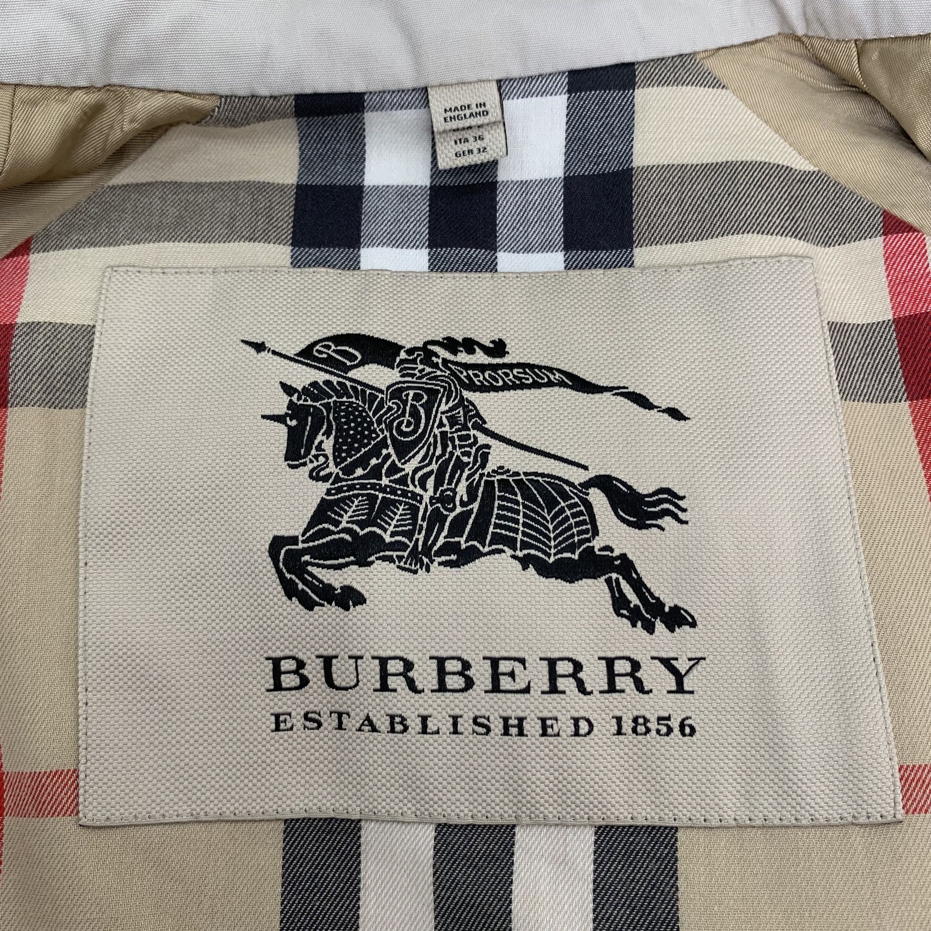 Burberry Burberry Brown Belted Cotton Trench Coat (Size XS) Size XS / US 0-2 / IT 36-38 - 2 Thumbnail
