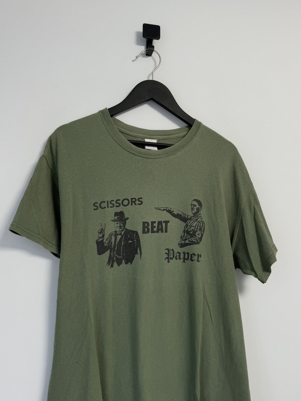 Band Tees × Japanese Brand × Vintage Scissors Beat Paper T-shirt Military Army Style Size US M / EU 48-50 / 2 - 2 Thumbnail