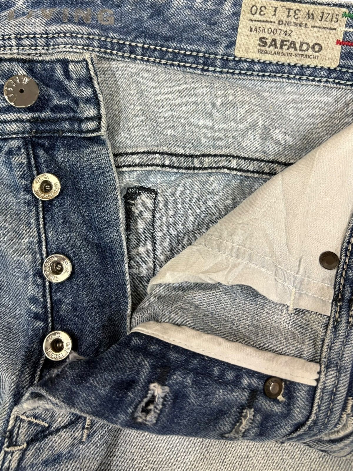 Other Vintage Italy Diesel Safado Faded Wash Distress Loose Jeans Size US 34 / EU 50 - 8 Thumbnail