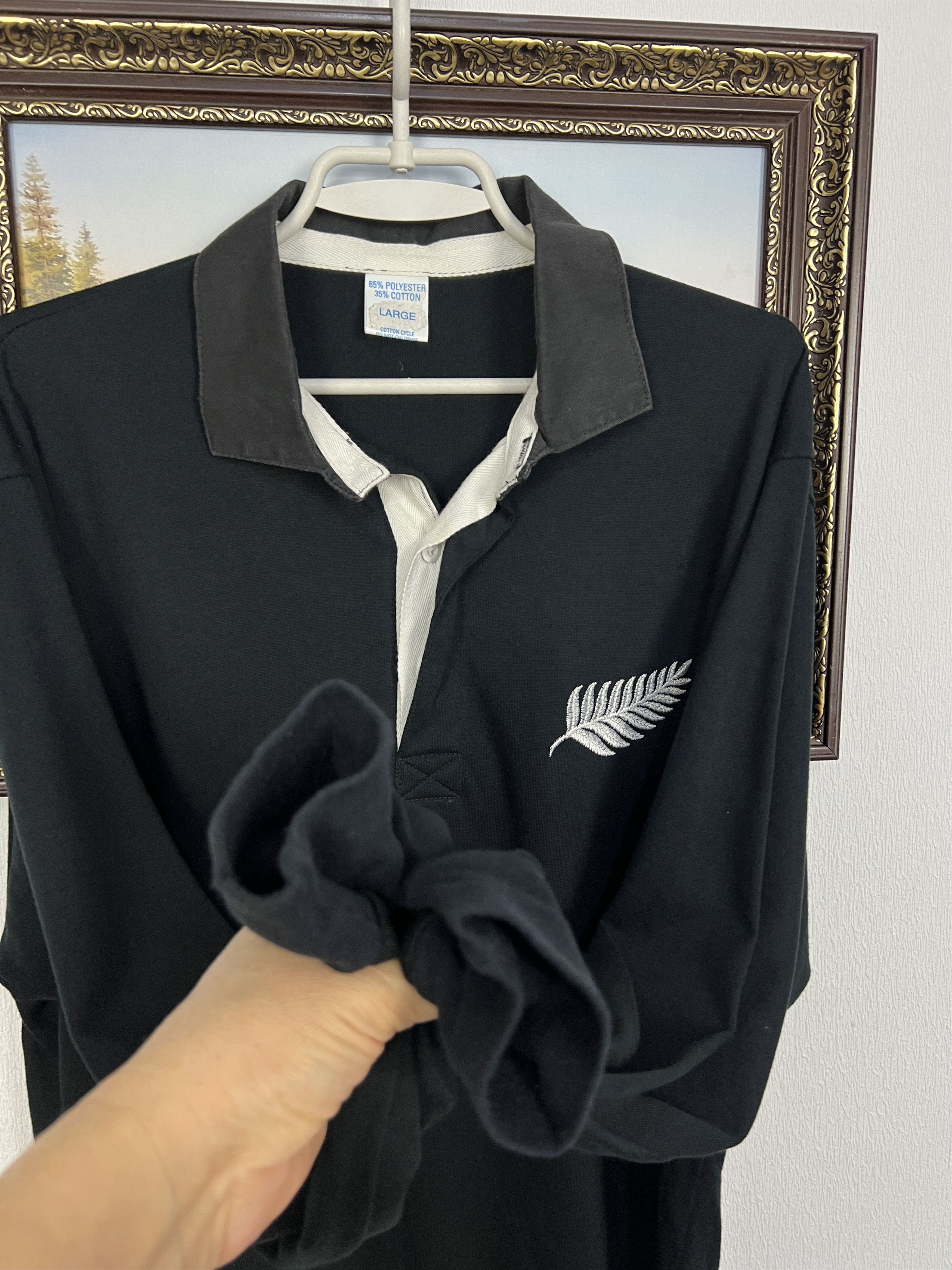 Vintage New Zealand All Blacks Rugby Union Jersey Long Sleeve Trikot Size US L / EU 52-54 / 3 - 5 Thumbnail