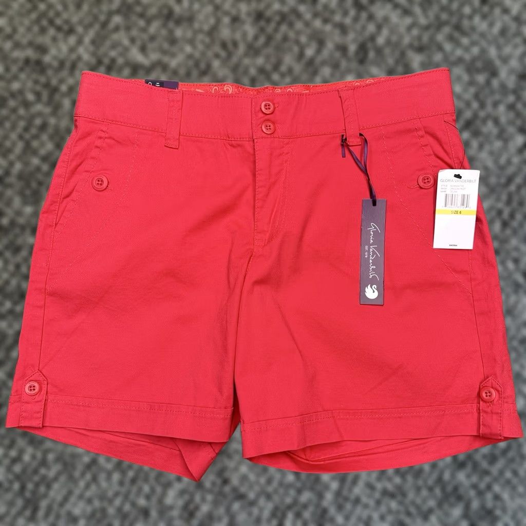 Gloria Vanderbilt Gloria Vanderbilt Shorts Womens 6 Dragon Fruit Red Mid Rise Stretch New Size 28" / US 6 / IT 42 - 1 Thumbnail