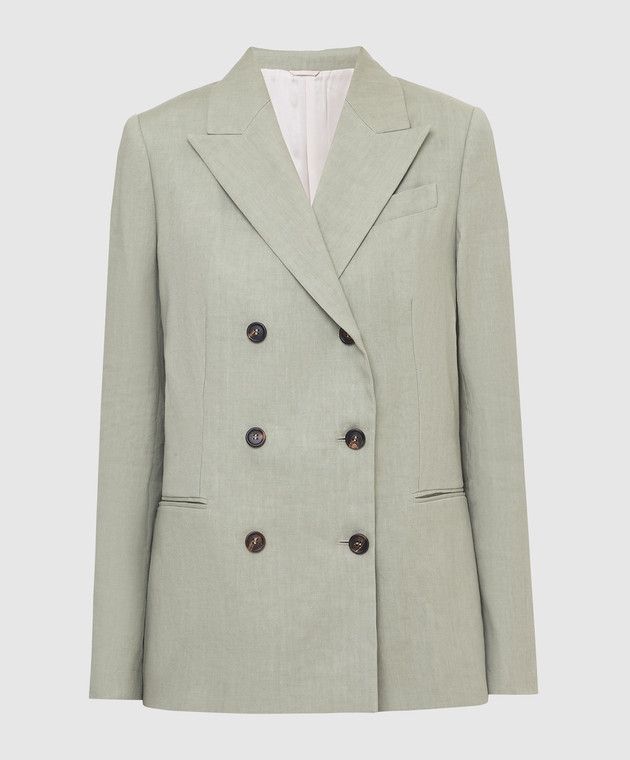 Brunello Cucinelli o1y0725 Blazer in Sage Green Size S / US 4 / IT 40 - 1 Thumbnail