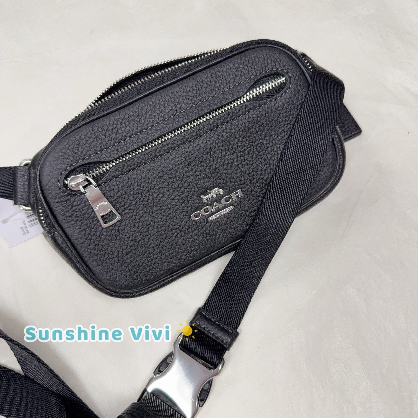 Coach NWT COACH Pebbled Leather Mini Belt Bag In Black CL479 Size ONE SIZE - 6 Thumbnail