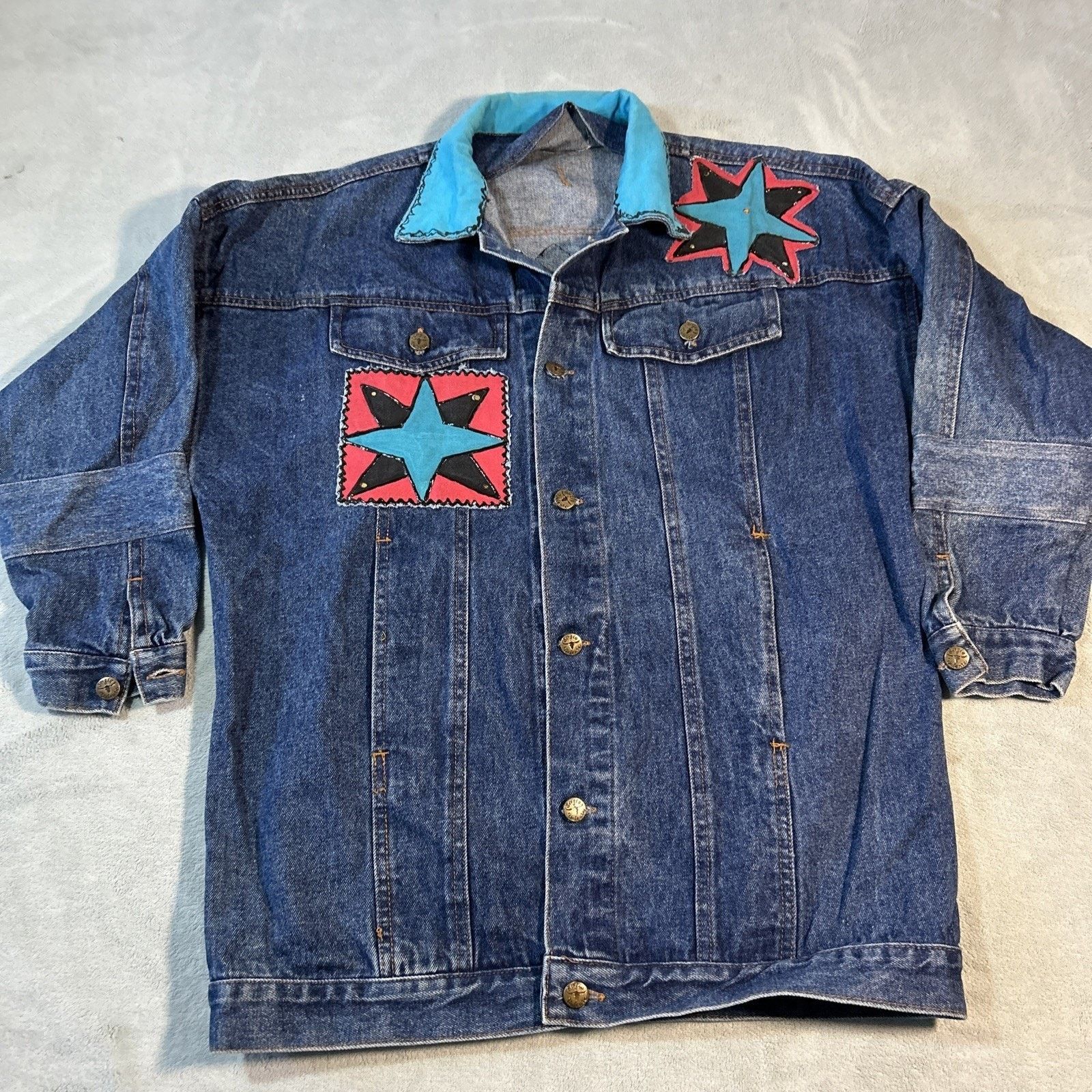Levi's Denim Barn Jacket Native Paint Women 1X Sergio Valente Chore Size XL / US 12-14 / IT 48-50 - 1 Thumbnail