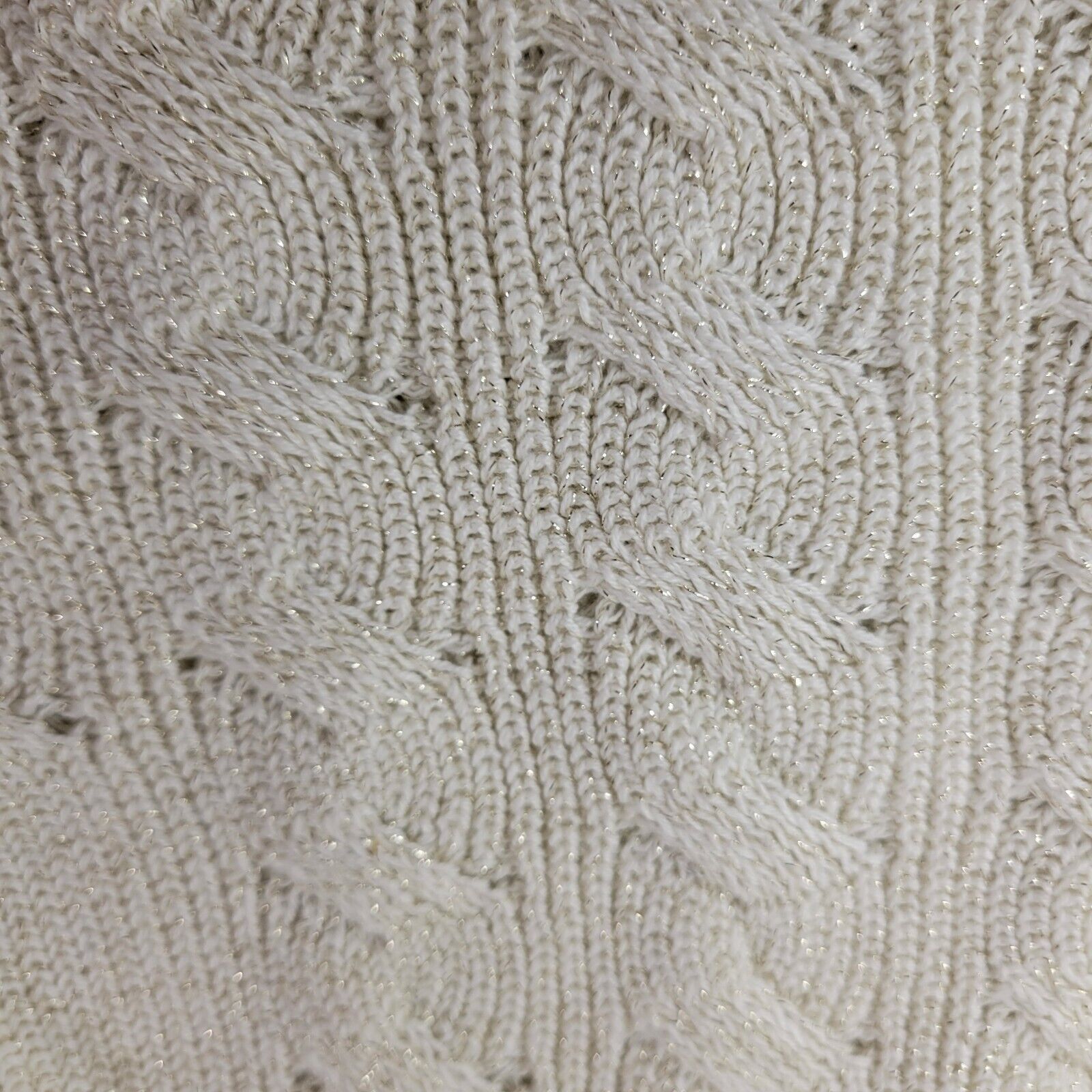Liz Claiborne Liz Claiborne Large White Knit Sparkled Sweater Pullover Size L / US 10 / IT 46 - 6 Thumbnail