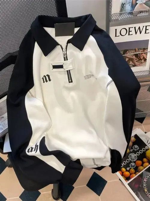 Other Retro Half-zip Lapel Shirt Men Gothic Letter Size US XXL / EU 58 / 5 - 1 Thumbnail