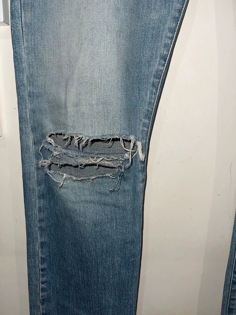 Yves Saint Laurent Saint Laurent 16 FW light blue do old yellow mud wash thre Size US 33 - 3 Thumbnail
