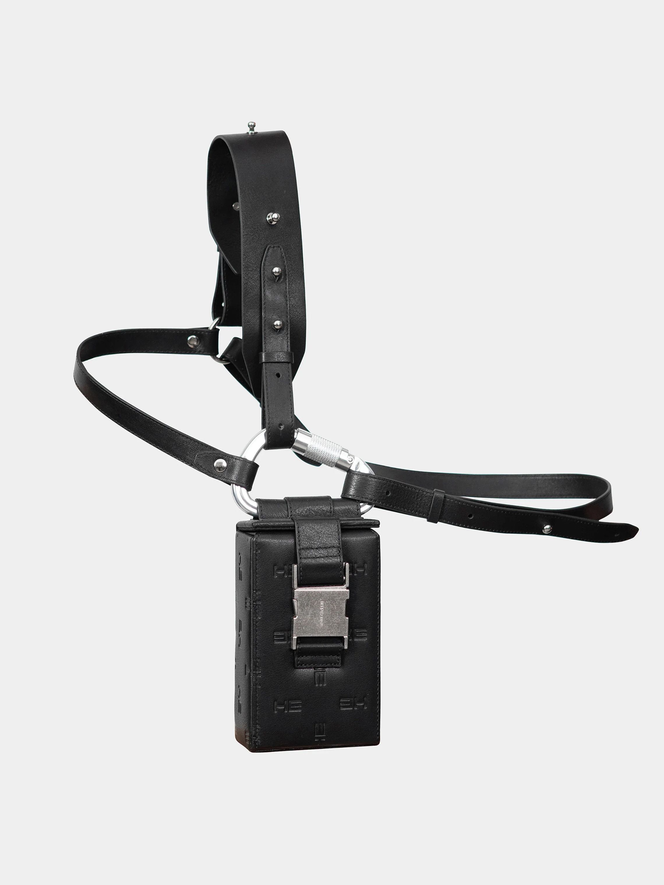 Heliot Emil AW20 LEATHER CARABINER MONOGRAM PHONE SLING BAG Size ONE SIZE - 5 Thumbnail