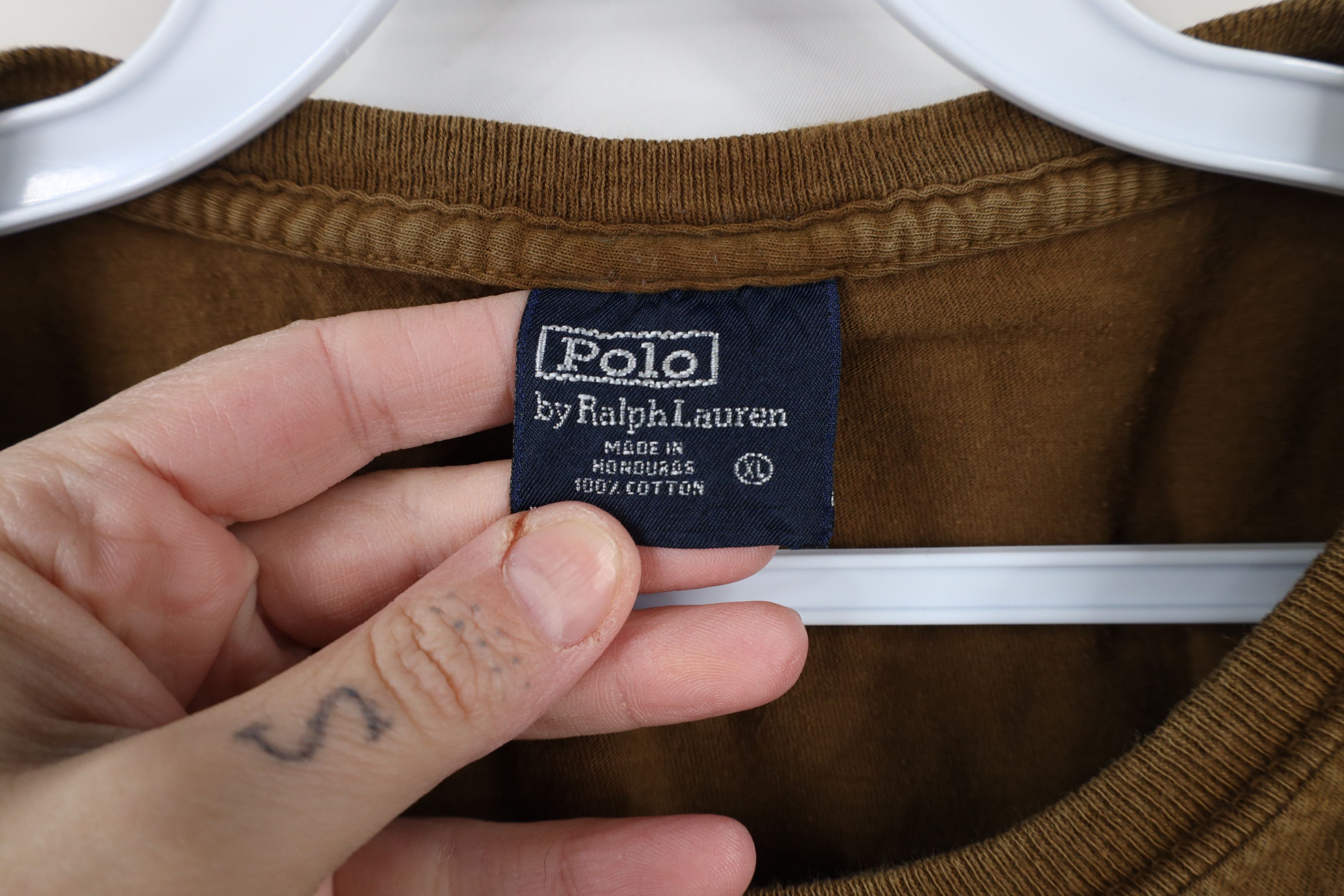 Ralph Lauren × Vintage Vintage 90s Ralph Lauren Short Sleeve T-Shirt Cotton Breen Size US XL / EU 56 / 4 - 8 Thumbnail
