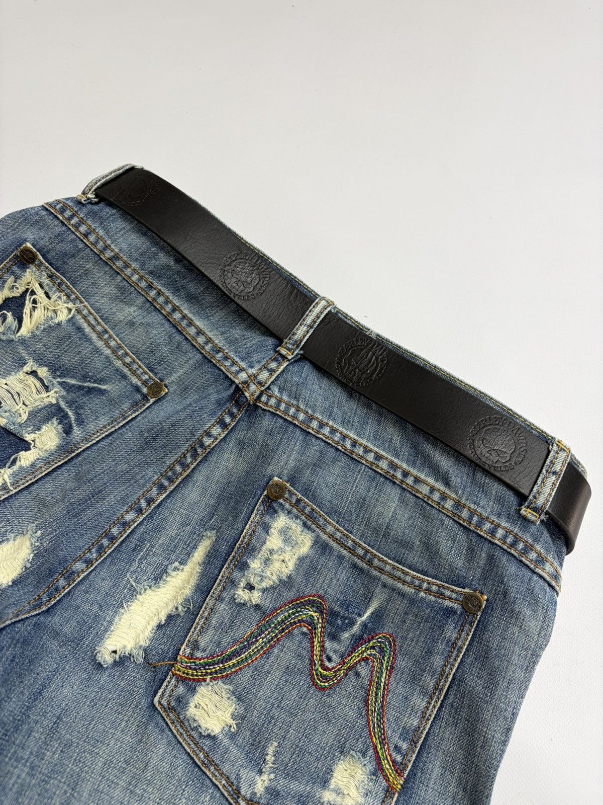 Harley Davidson Vintage Harley Davidson Belt Y2K Rhinestones Punk Leather Size 34 - 13 Thumbnail