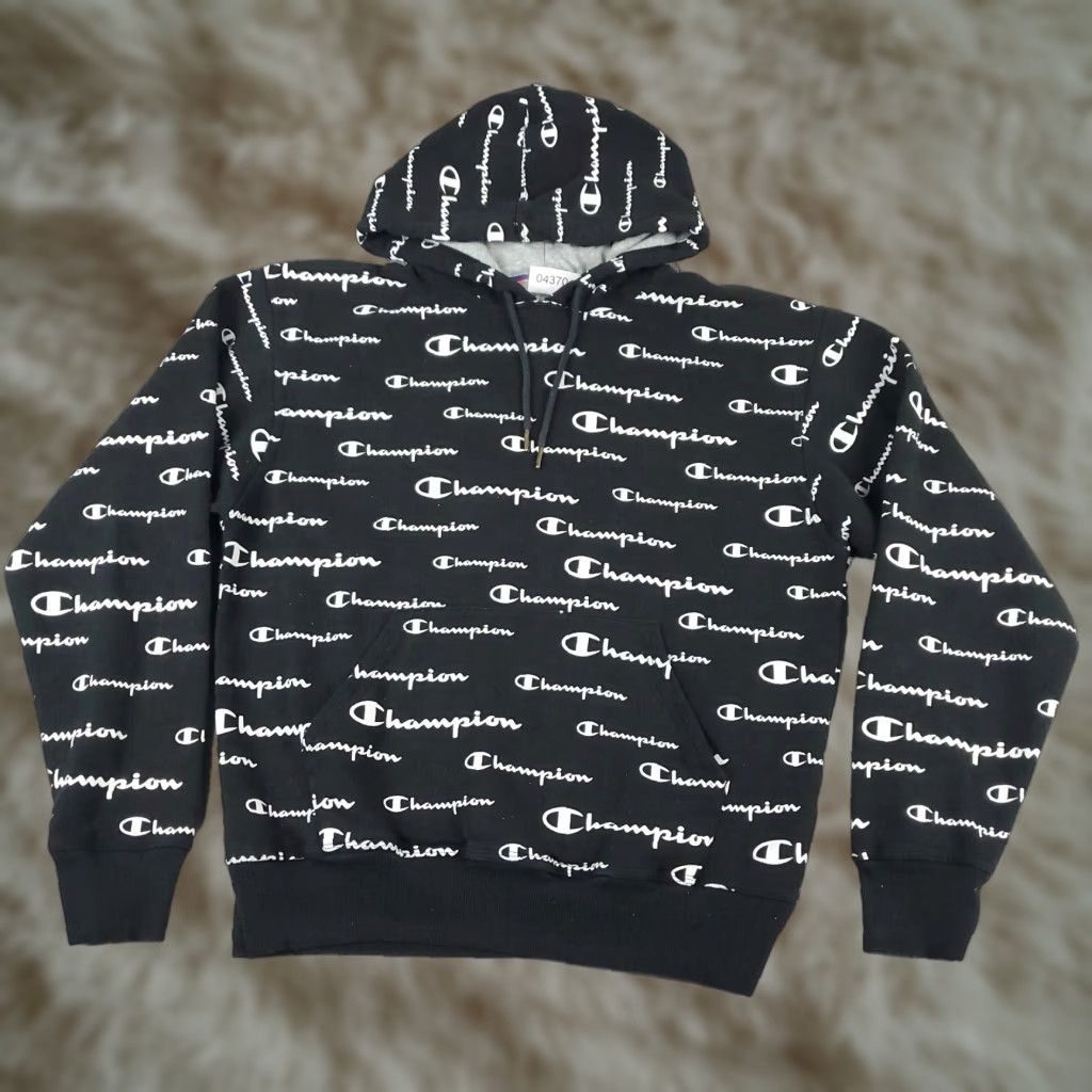 Champion Champion Hoodie Mens Medium Black Pullover Sweatshirt Long Sleeve Mock Neck Size US M / EU 48-50 / 2 - 1 Thumbnail