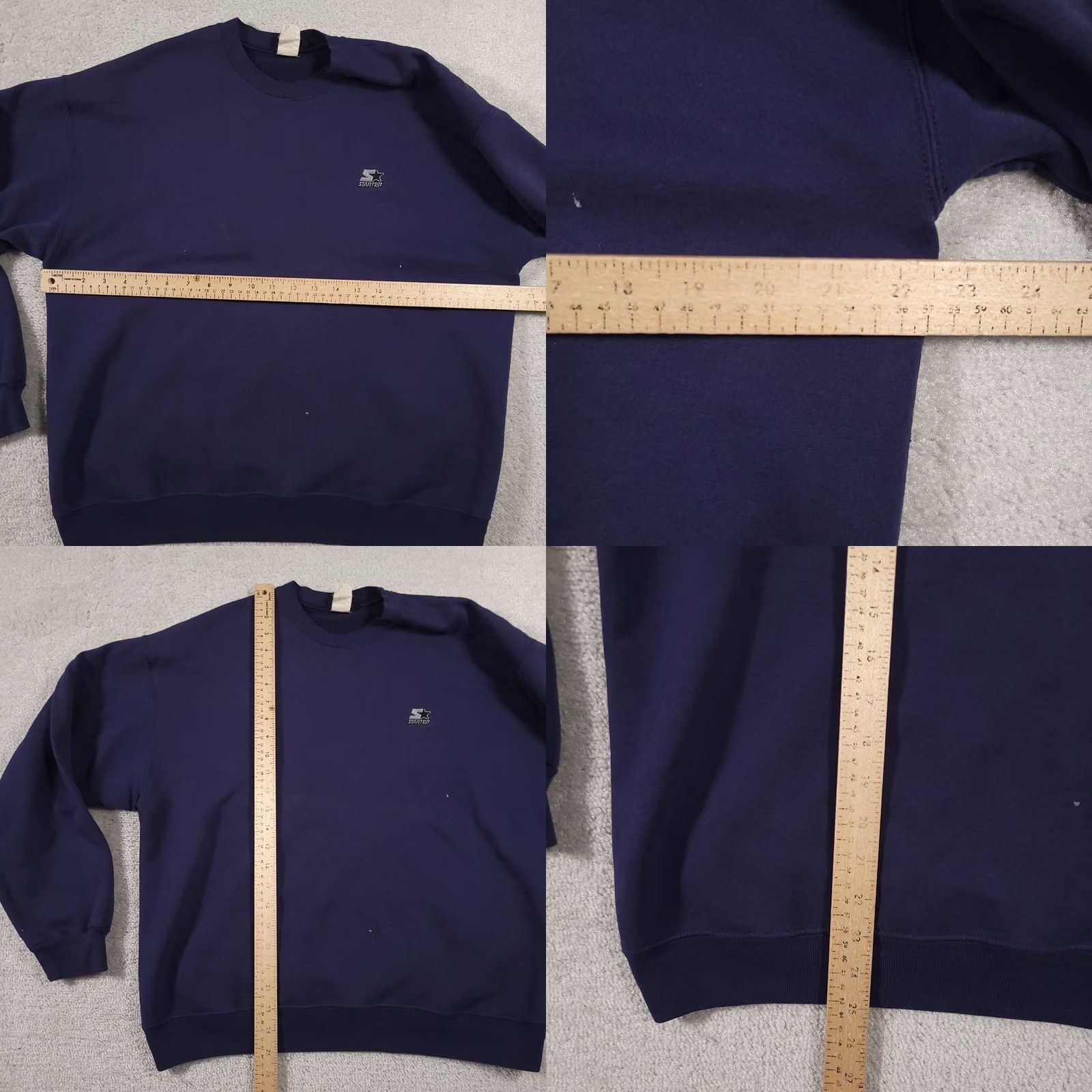 Starter VINTAGE Starter Sweatshirt Crewneck Mens Large Navy Blue Embroidered Y2K 90s Size US L / EU 52-54 / 3 - 9 Thumbnail