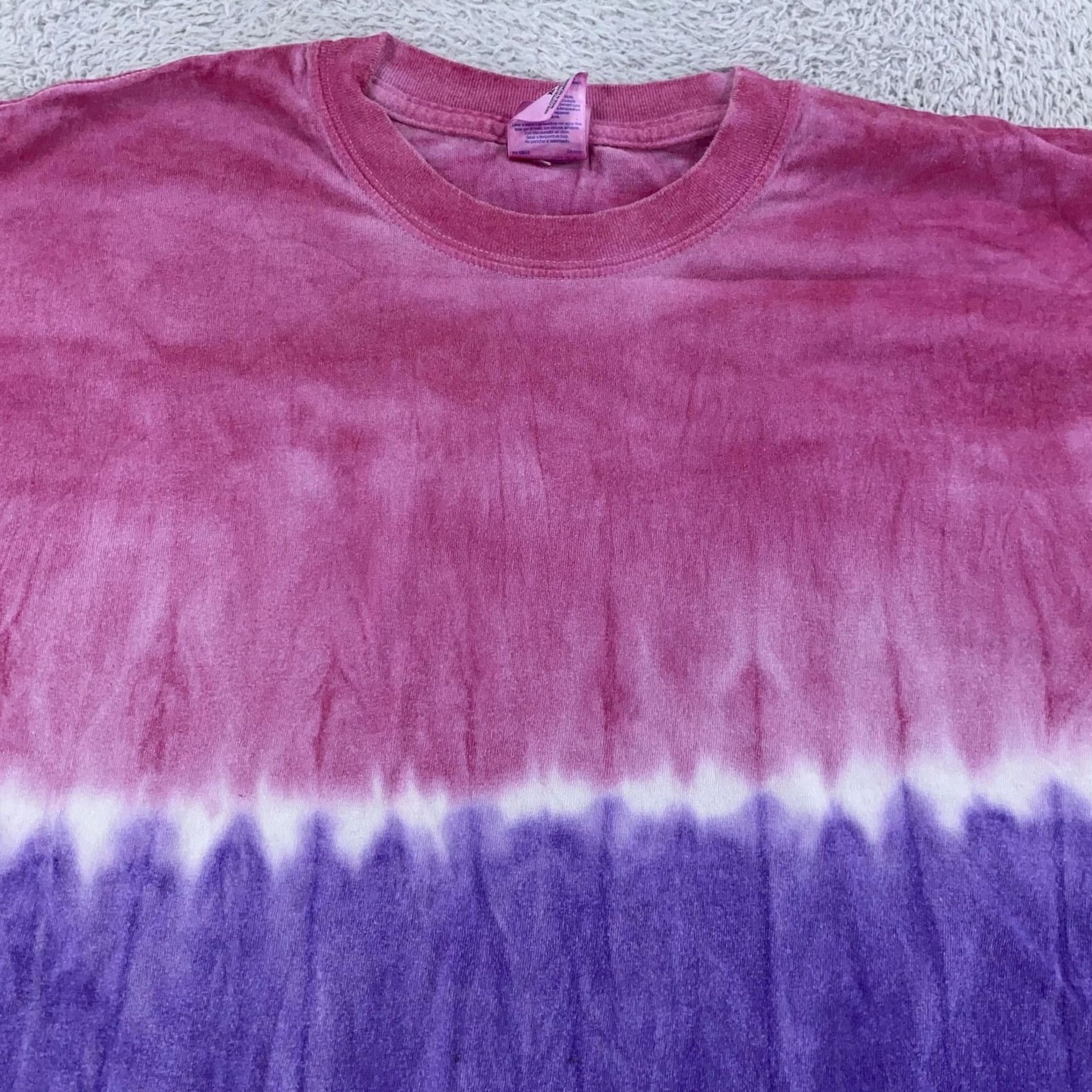 Gildan VINTAGE Pink Purple Tie Dye Shirt Mens XL Short Sleeve Heavy Cotton Casual Tee Size US L / EU 52-54 / 3 - 2 Thumbnail