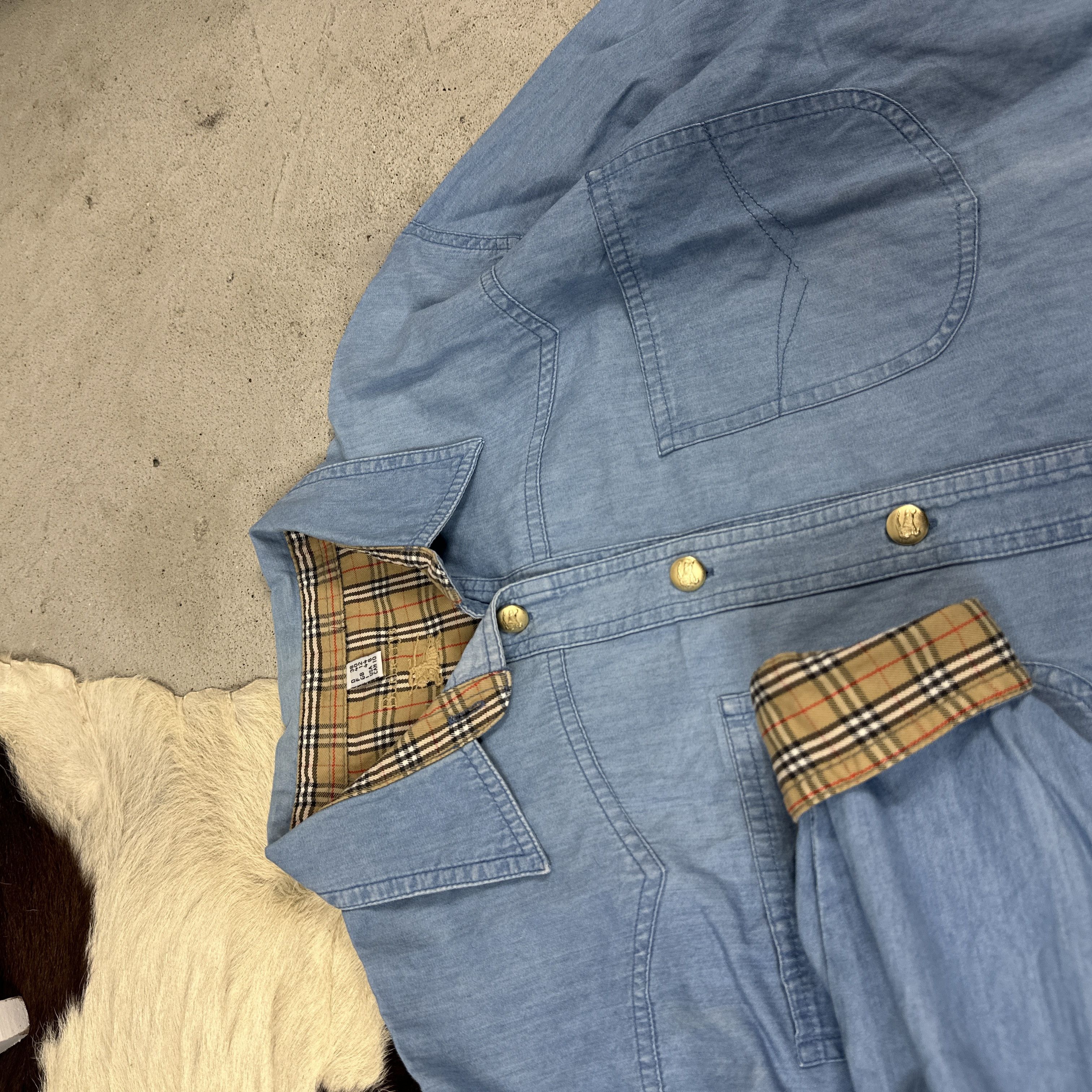 Burberry × Vintage Vintage Denim Casual Preppy Streetwear 00s Burberry Shirt Size US M / EU 48-50 / 2 - 3 Thumbnail