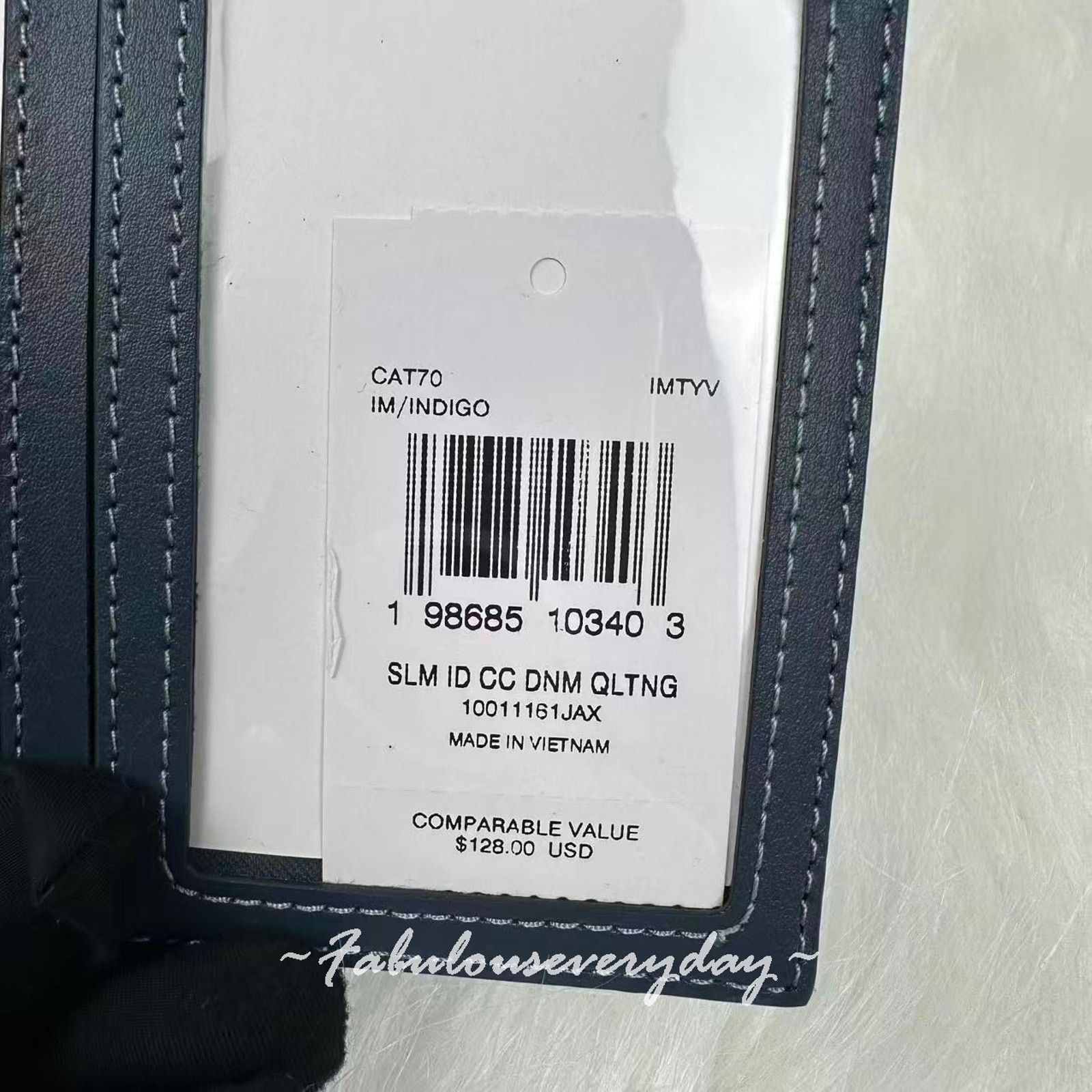 Coach Coach Slim Id Card Case Regenerative Cotton Quilting Denim Size ONE SIZE - 4 Thumbnail