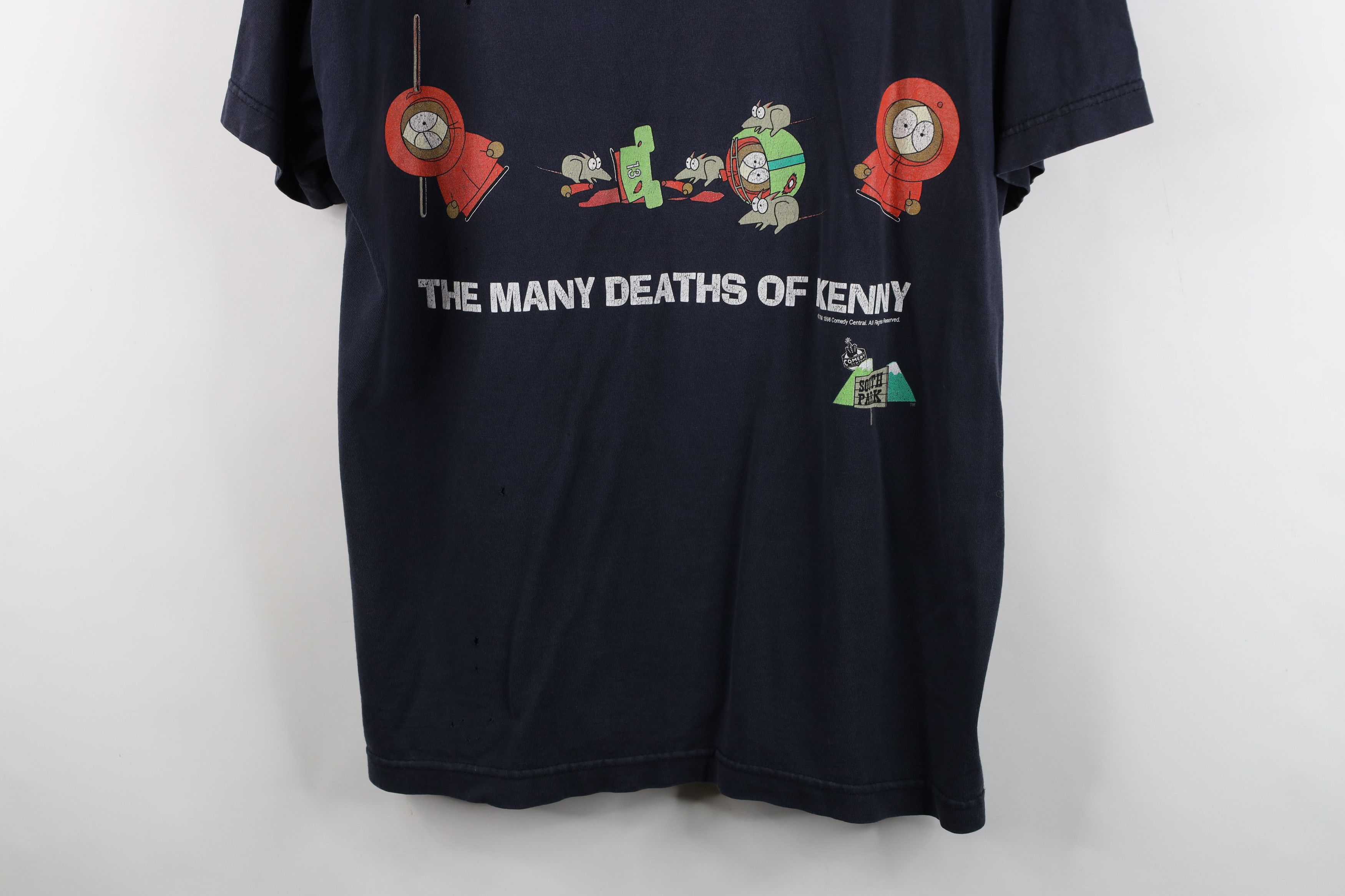 Vintage Vintage 90s South Park The Many Deaths of Kenny T-Shirt Blue Size US XL / EU 56 / 4 - 3 Thumbnail