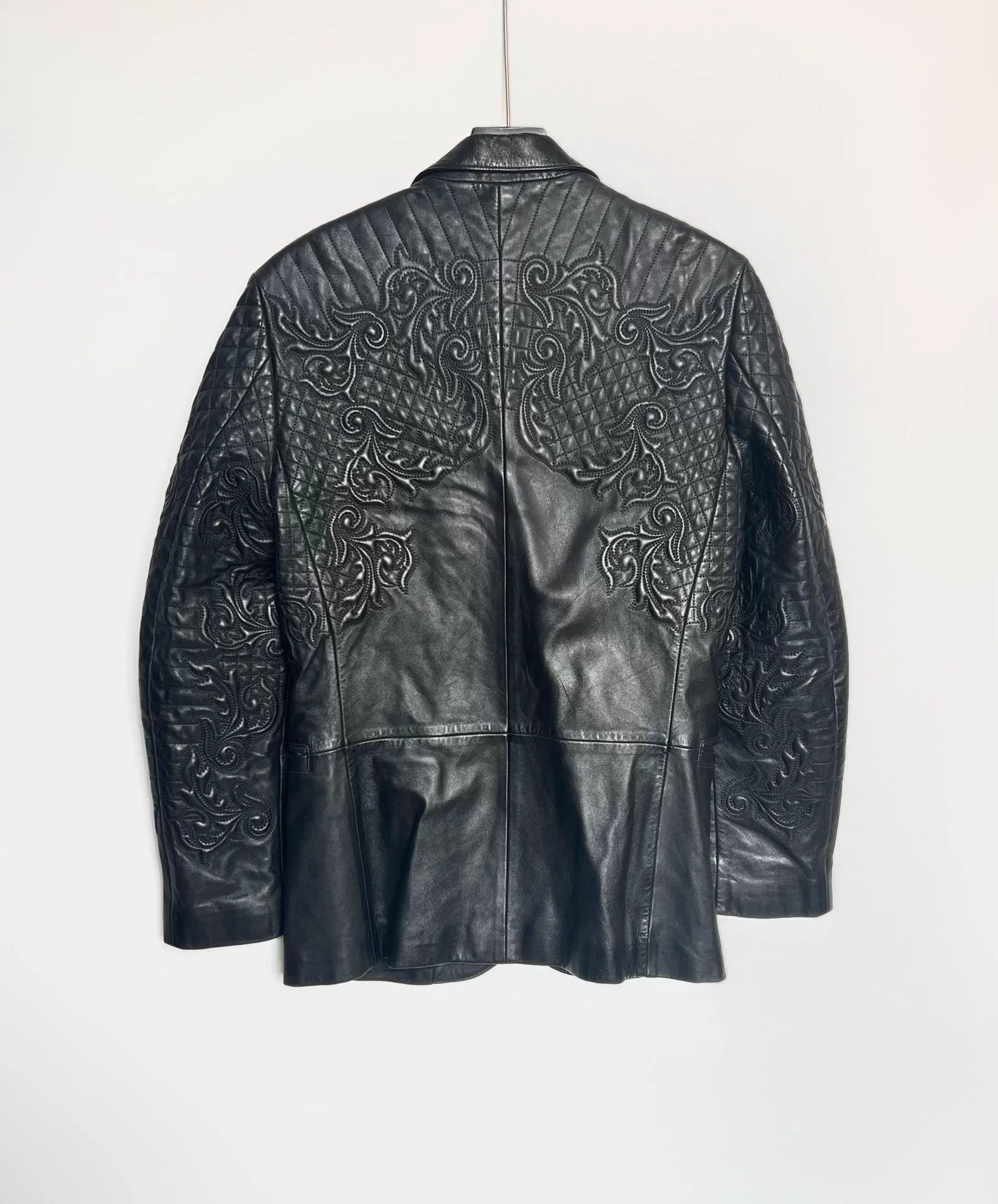 Versace Versace Baroque Medusa Embossed Leather Blazer 48 Size 48S - 4 Thumbnail
