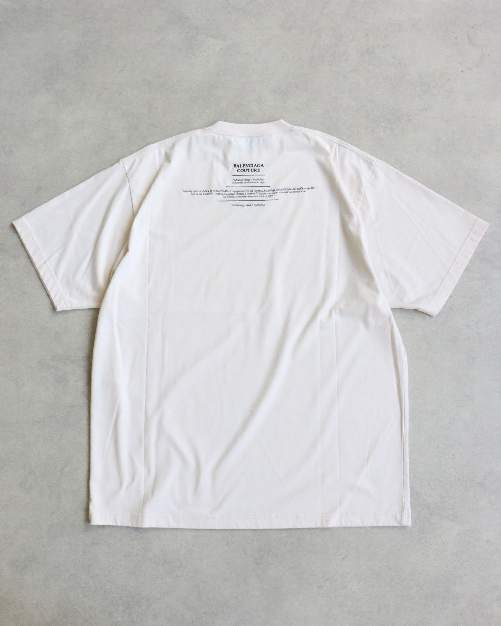 Balenciaga Balenciaga Couture Stitched Text Tee Beige Size US XS / EU 42 / 0 - 5 Thumbnail