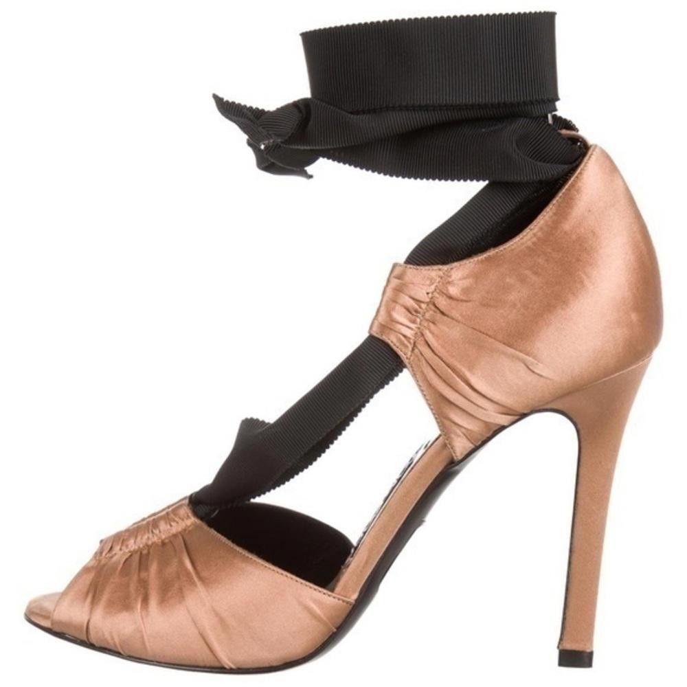 Tom Ford Tom Ford Cognac Satin Black Tie Heels Size US 9 / IT 39 - 2 Thumbnail