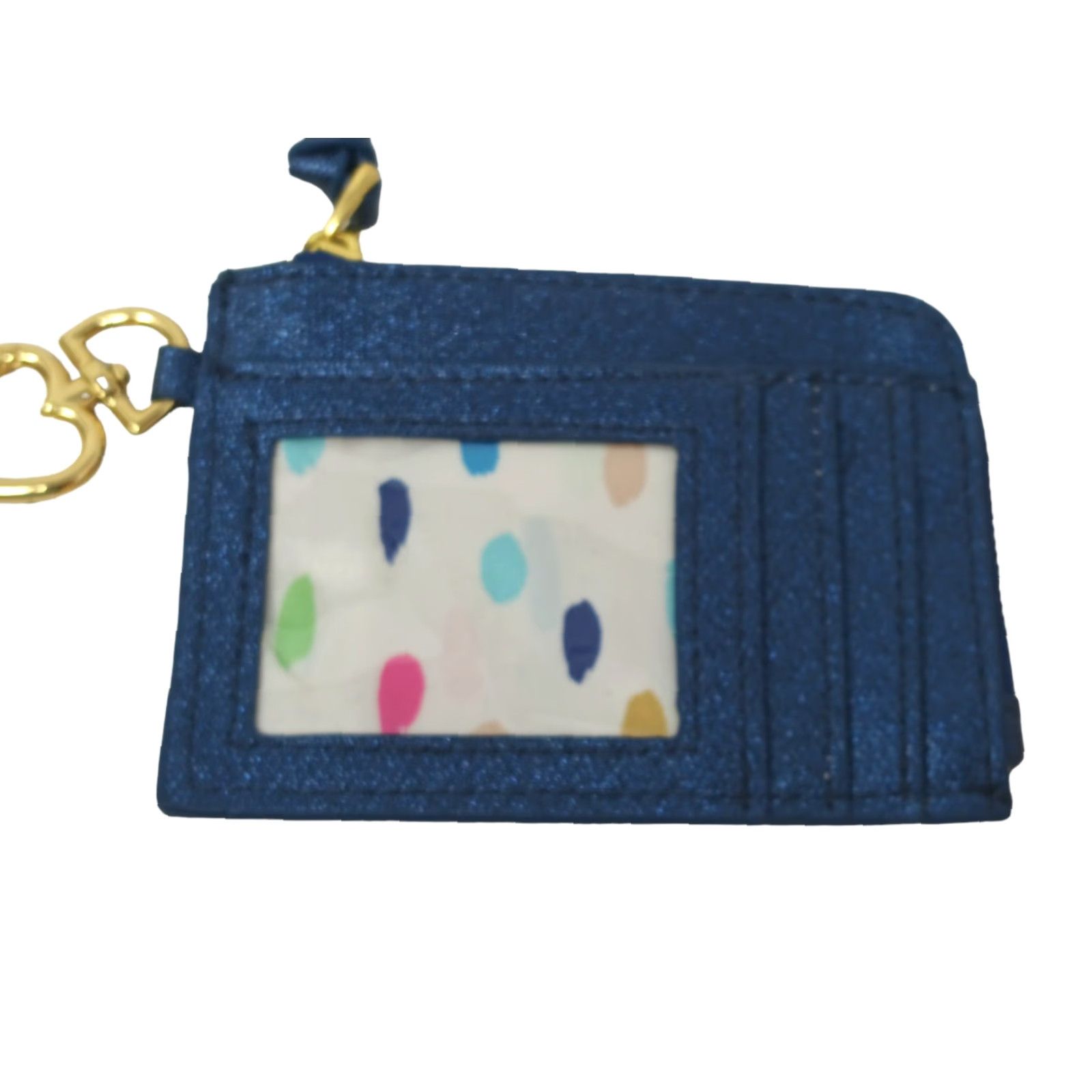 Vintage Mary Kay Blue Coin Pouch Purse Wallet Gold Heart Retired Pouch Wallet Women XS Blue Coins Zip-Around Credit Card Folding Size ONE SIZE - 3 Thumbnail