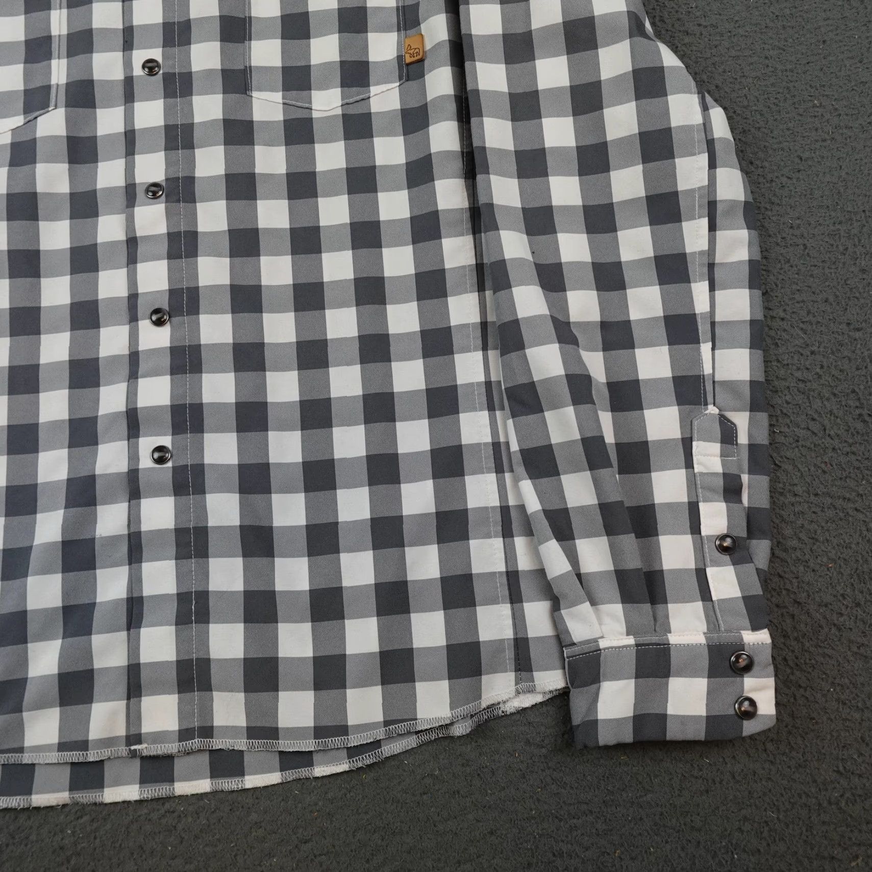 Vintage Western Rise Shirt Mens Medium Gray Check Long Sleeve Button-Up Size US M / EU 48-50 / 2 - 2 Thumbnail