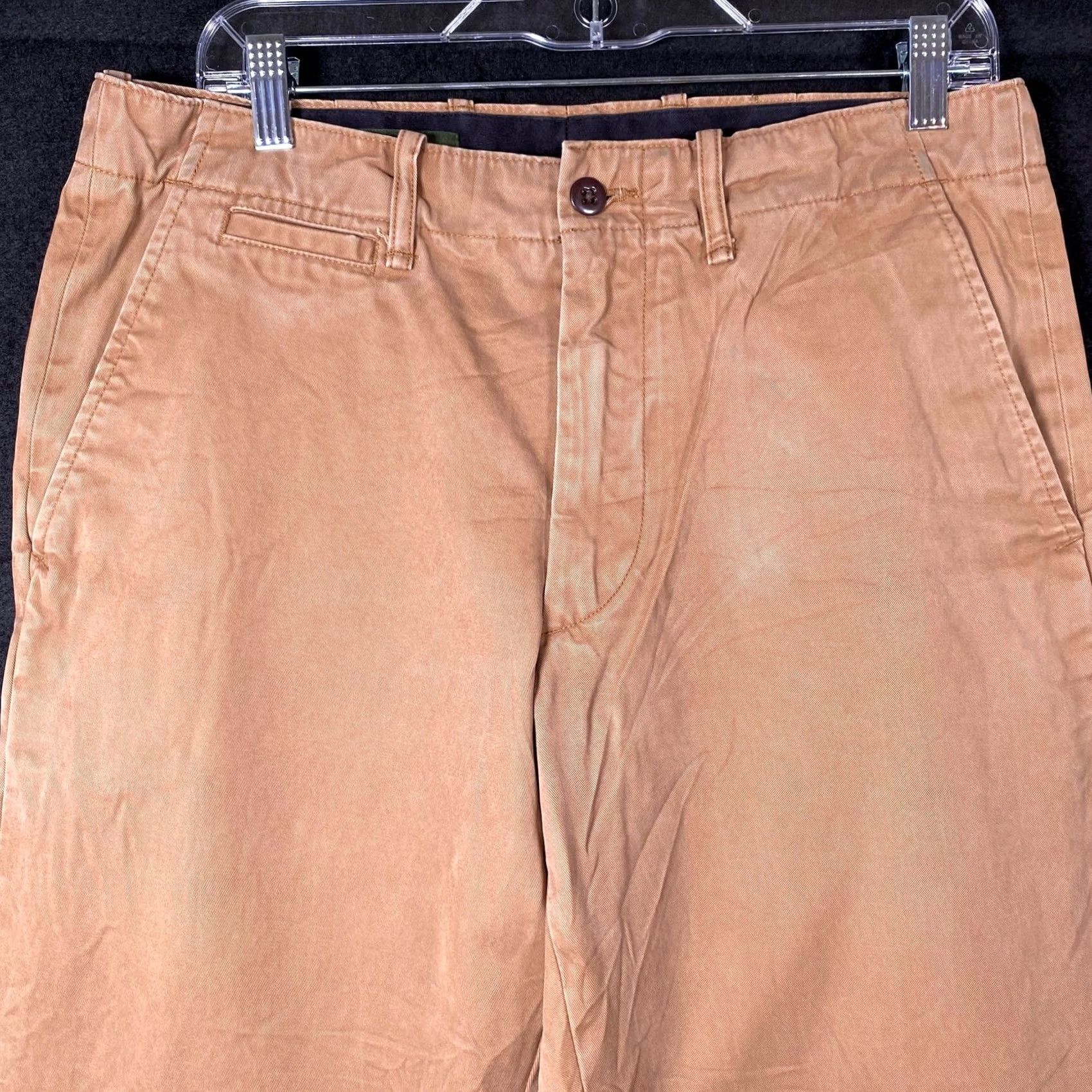 Eddie Bauer Eddie Bauer Mens Pants Khakis Straight Leg 32x32 100% Cotton Brown Front Flat Front Zip Button Pockets Clothing Folded? Size US 32 / EU 48 - 2 Thumbnail
