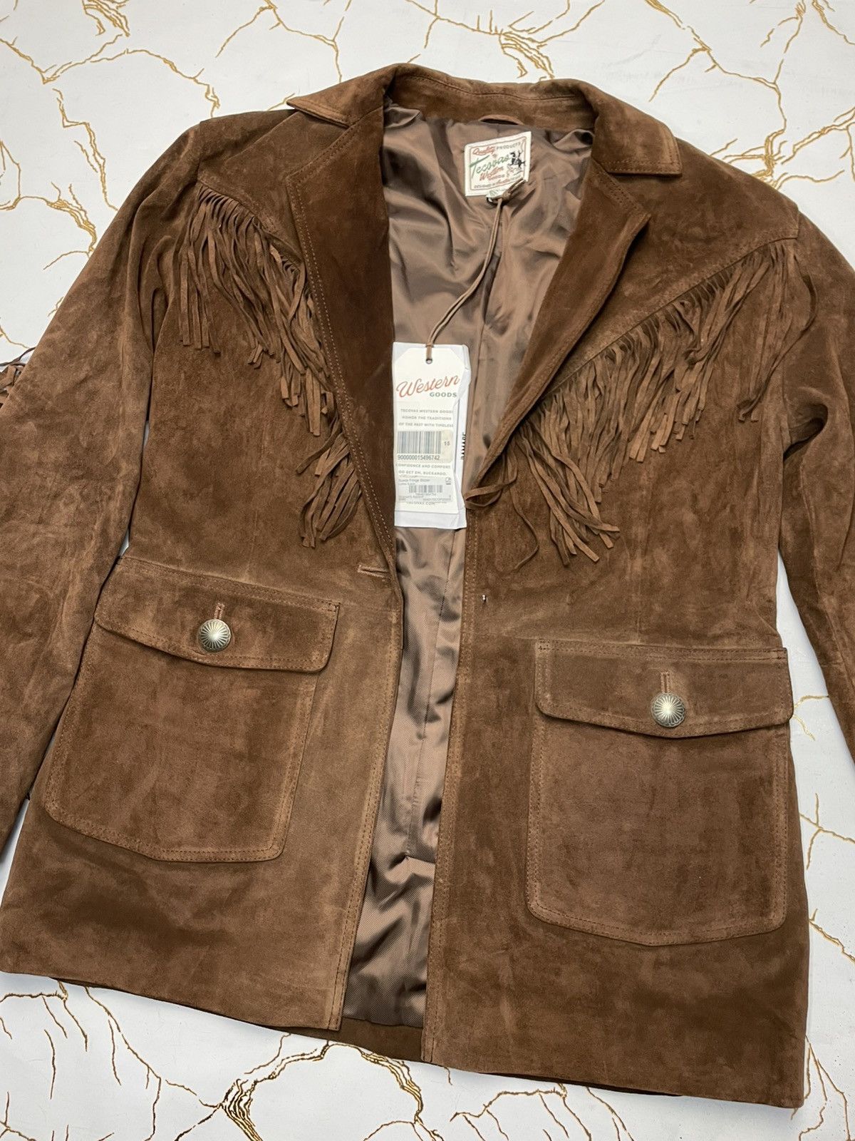 Tecovas Tecovas Women Brown Genuine Suede Leather Western Jacket S Size S / US 4 / IT 40 - 3 Thumbnail