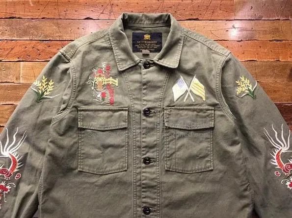 Neighborhood NEIGHBORHOOD Olive Embroidered Jacket L. Size US L / EU 52-54 / 3 - 1 Thumbnail
