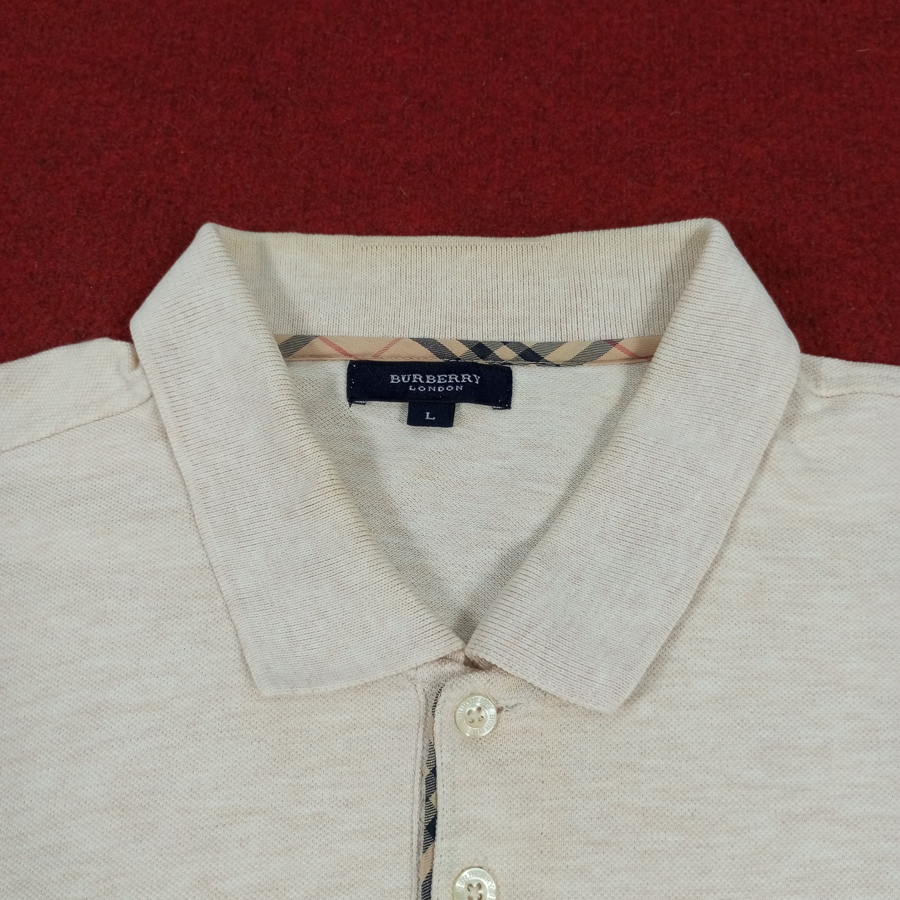 Burberry × Vintage Burberry London Luxury Brand Long Sleeve Polos Custom Art Size US L / EU 52-54 / 3 - 5 Thumbnail