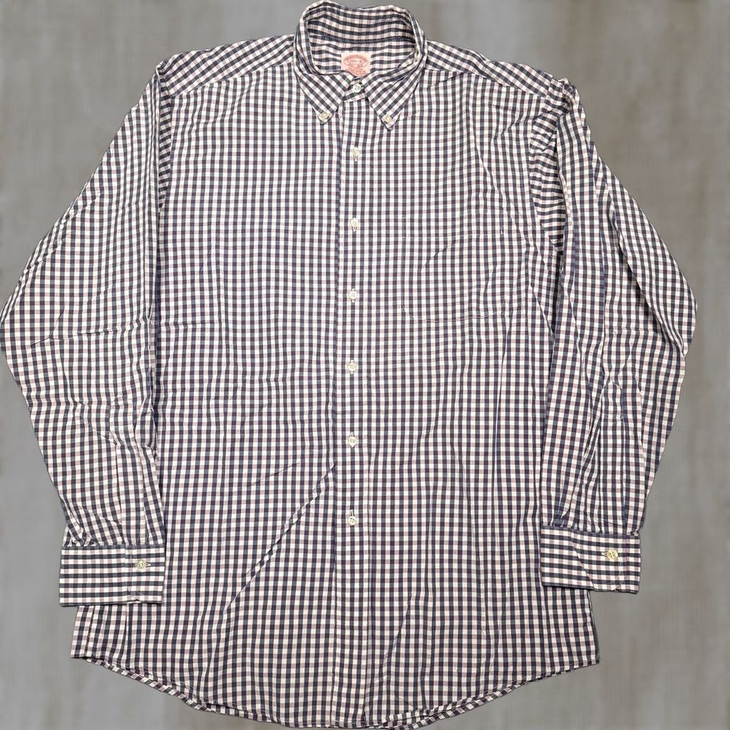 Brooks Brothers Brooks Brothers Shirt Mens Medium Blue Check Long Sleeve Button Up Cotton Size US M / EU 48-50 / 2 - 1 Thumbnail