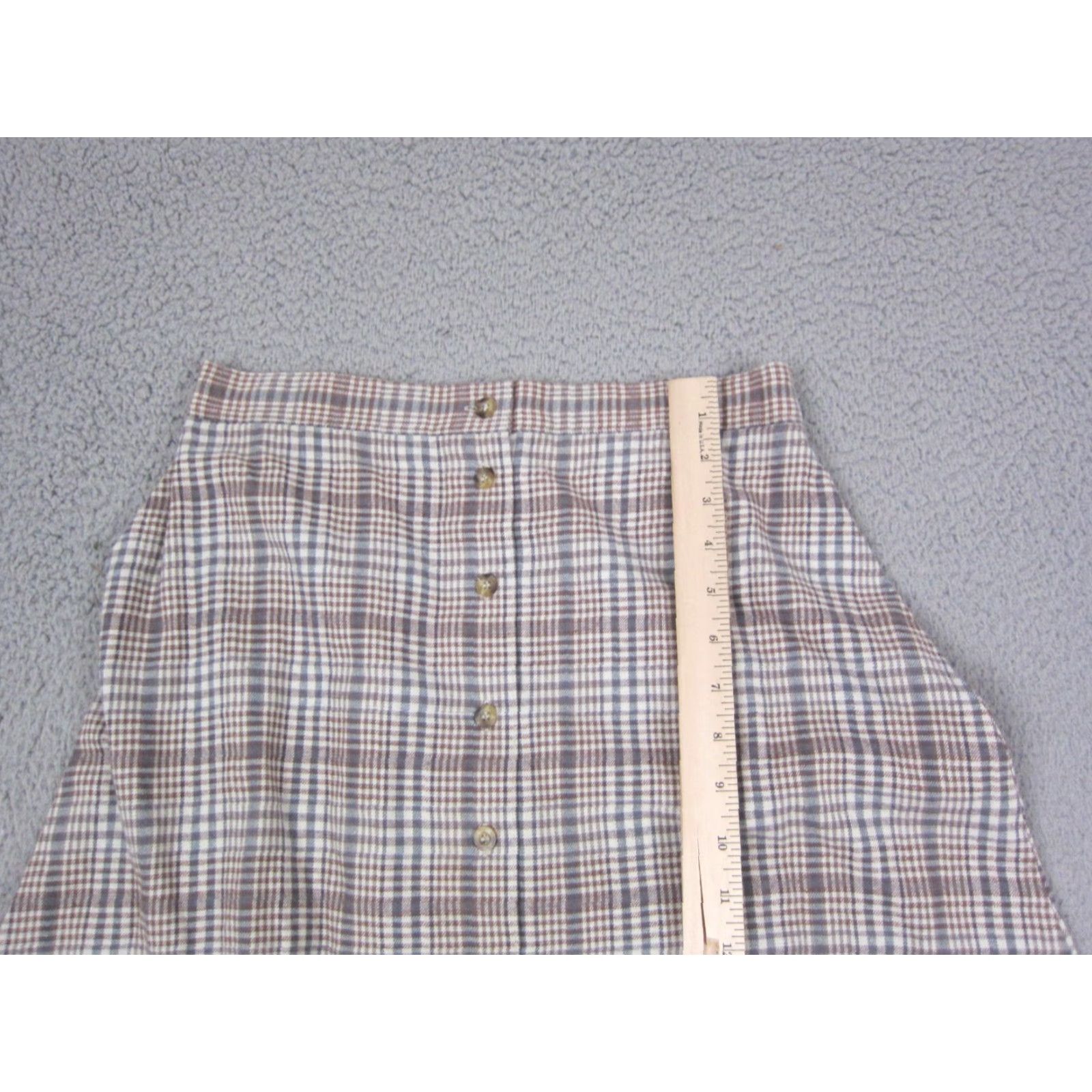 Vintage VINTAGE Woolrich Skirt Womens M Midi Plaid Brown Cotton A-Line 80s 90s Woolrich Womens Bold-Search Skirt Size 32" / US 10 / IT 46 - 7 Thumbnail