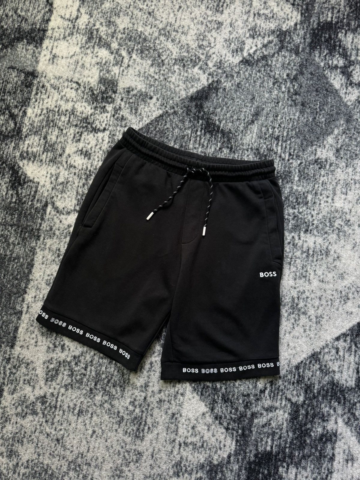 Hugo Boss Vintage Boss Shorts Luxury Black Embroidered Y2K STYLE 90s Size US 30 / EU 46 - 1 Thumbnail