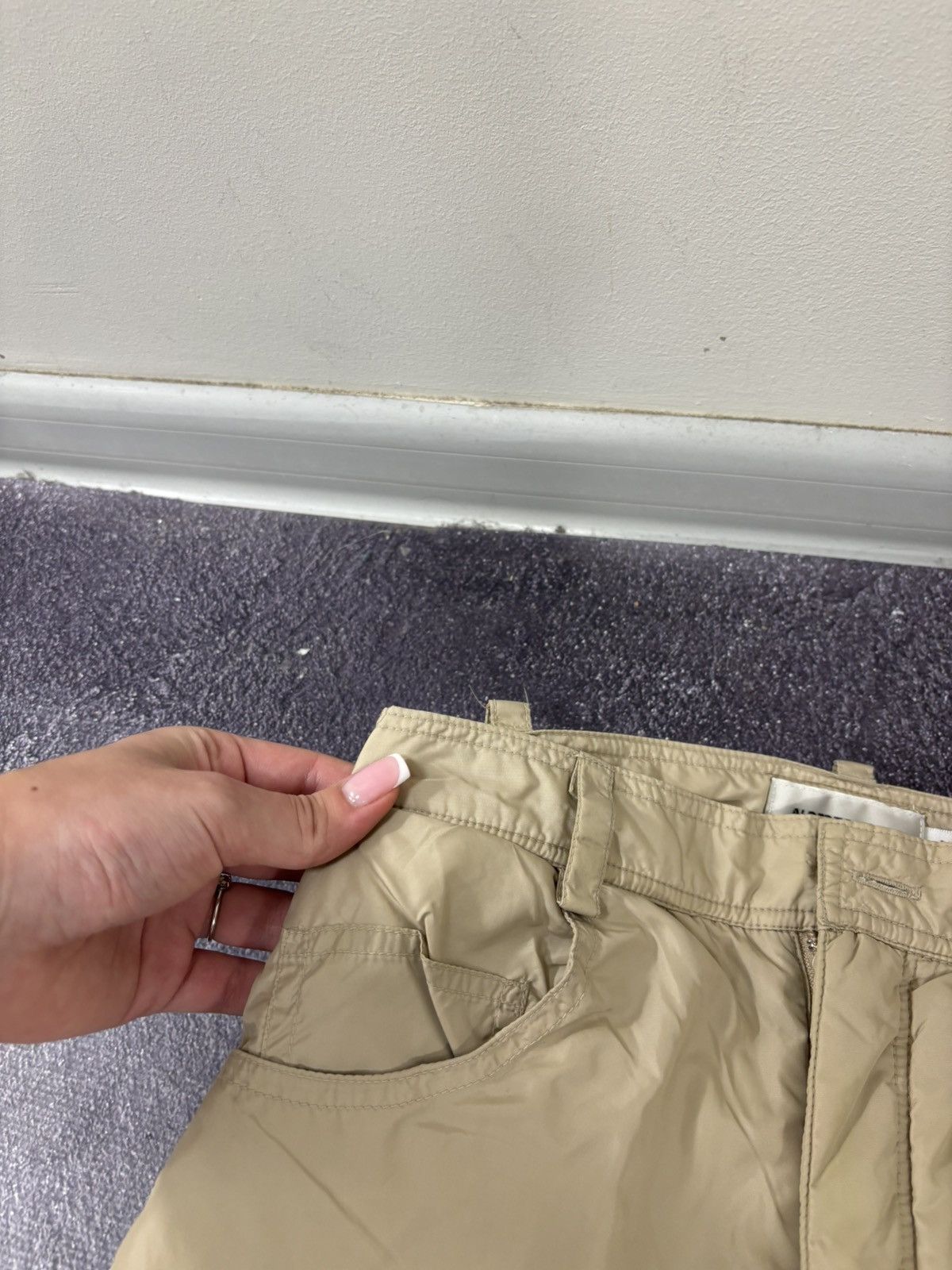 Aspesi Alberto Aspesi Women’s Rare Beige Italian Luxury Nylon Pants Size 27" / US 4 / IT 40 - 8 Thumbnail