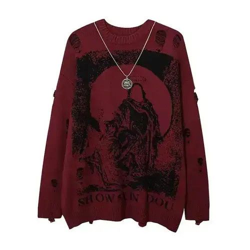 Aran Isles Knitwear Y2K Unisex Priest Salvation Printed Knitwears Sweater Size US L / EU 52-54 / 3 - 1 Thumbnail
