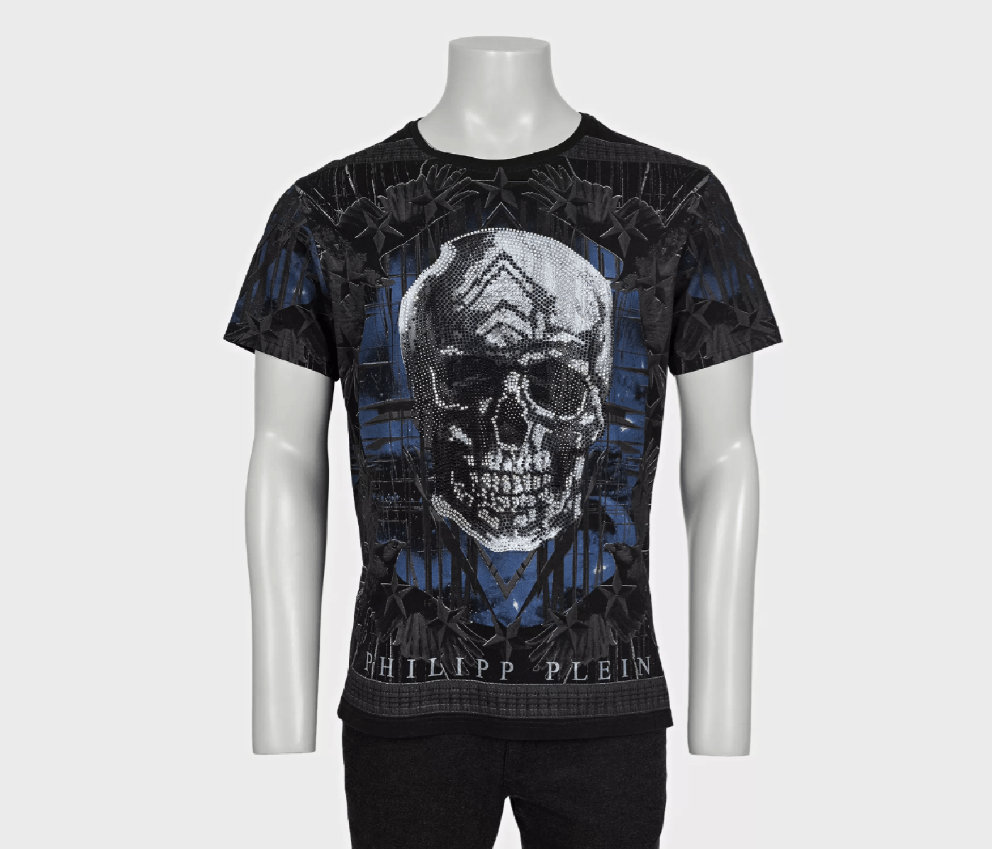 Philipp Plein Philipp Plein Black Rhinestone T-Shirt Men XL Size US XL / EU 56 / 4 - 1 Thumbnail