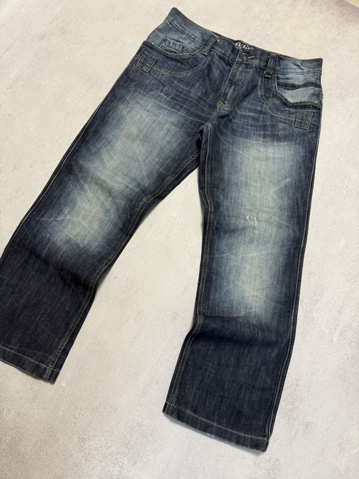 Japanese Brand SICK🚨 Japanese Straight Baggy Wash Denim Pants Y2K Rap 90s Size US 36 / EU 52 - 10 Thumbnail