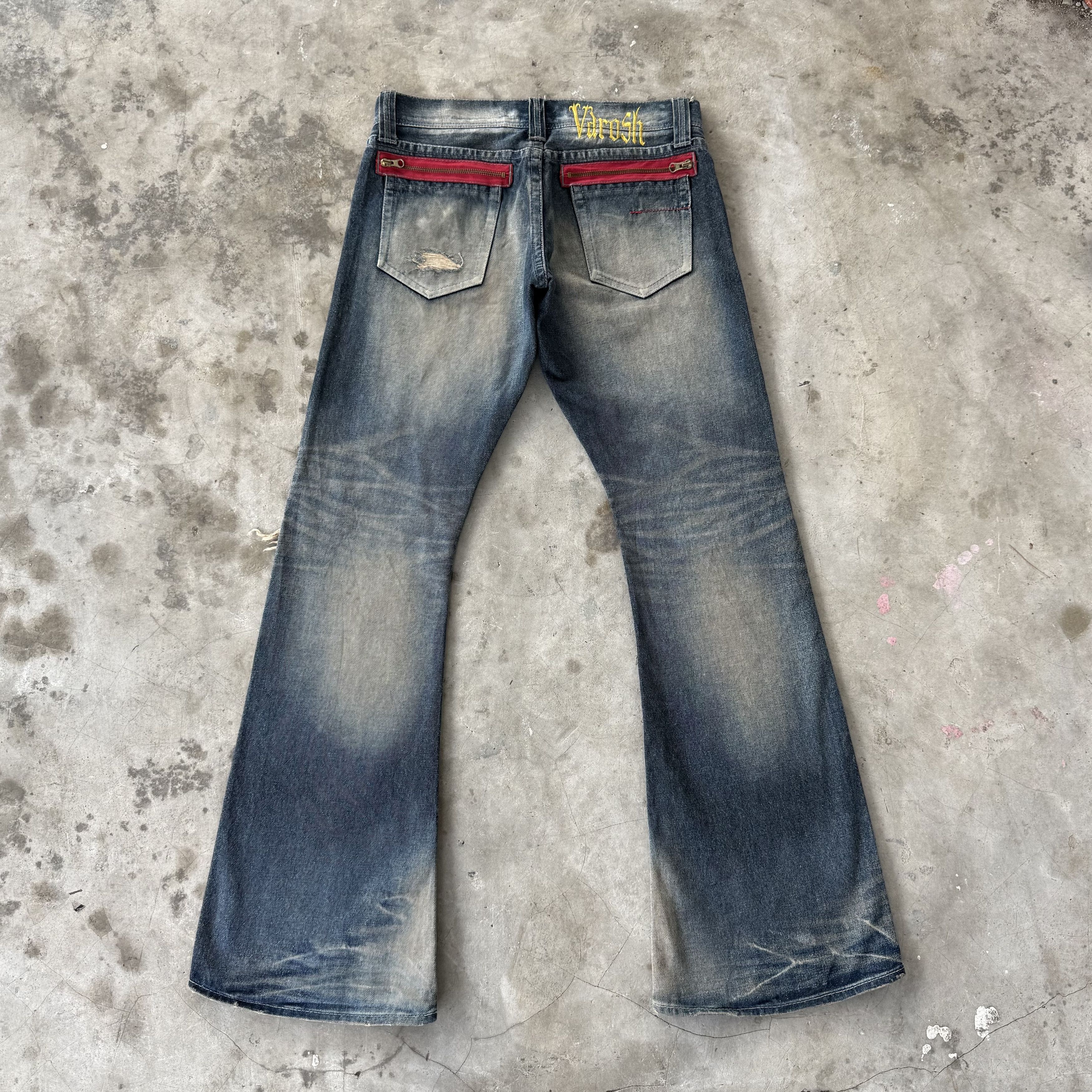 Japanese Brand W32x32.5 Varosh Selvedge Flare Boot cut Rusty Denim Jean Size US 32 / EU 48 - 8 Thumbnail