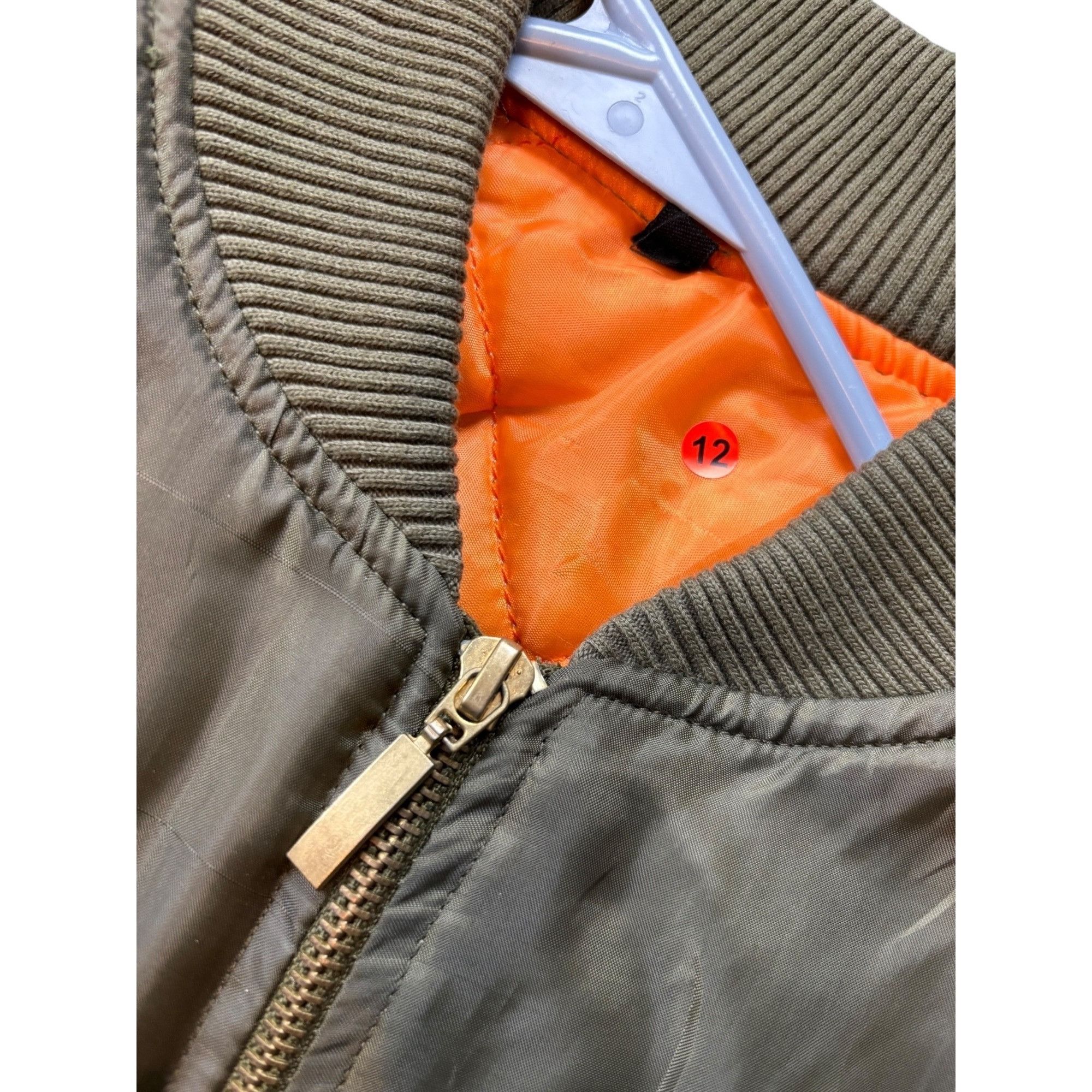 Other Vintage Olive Green Bomber Jacket With Orange Lining & Zip C Size US S / EU 44-46 / 1 - 8 Thumbnail