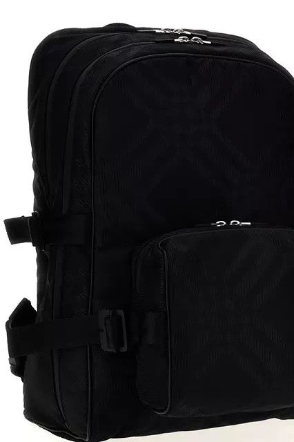 Burberry BURBERRY Men's Black Checkered Jacquard Backpack New Size ONE SIZE - 3 Thumbnail