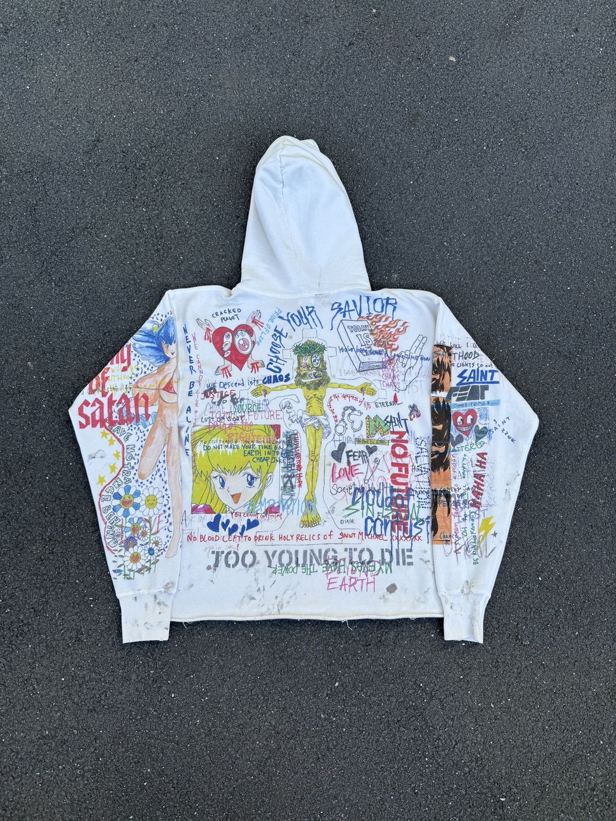 RARE* hoodie takashi murakami x saint michael x ready made