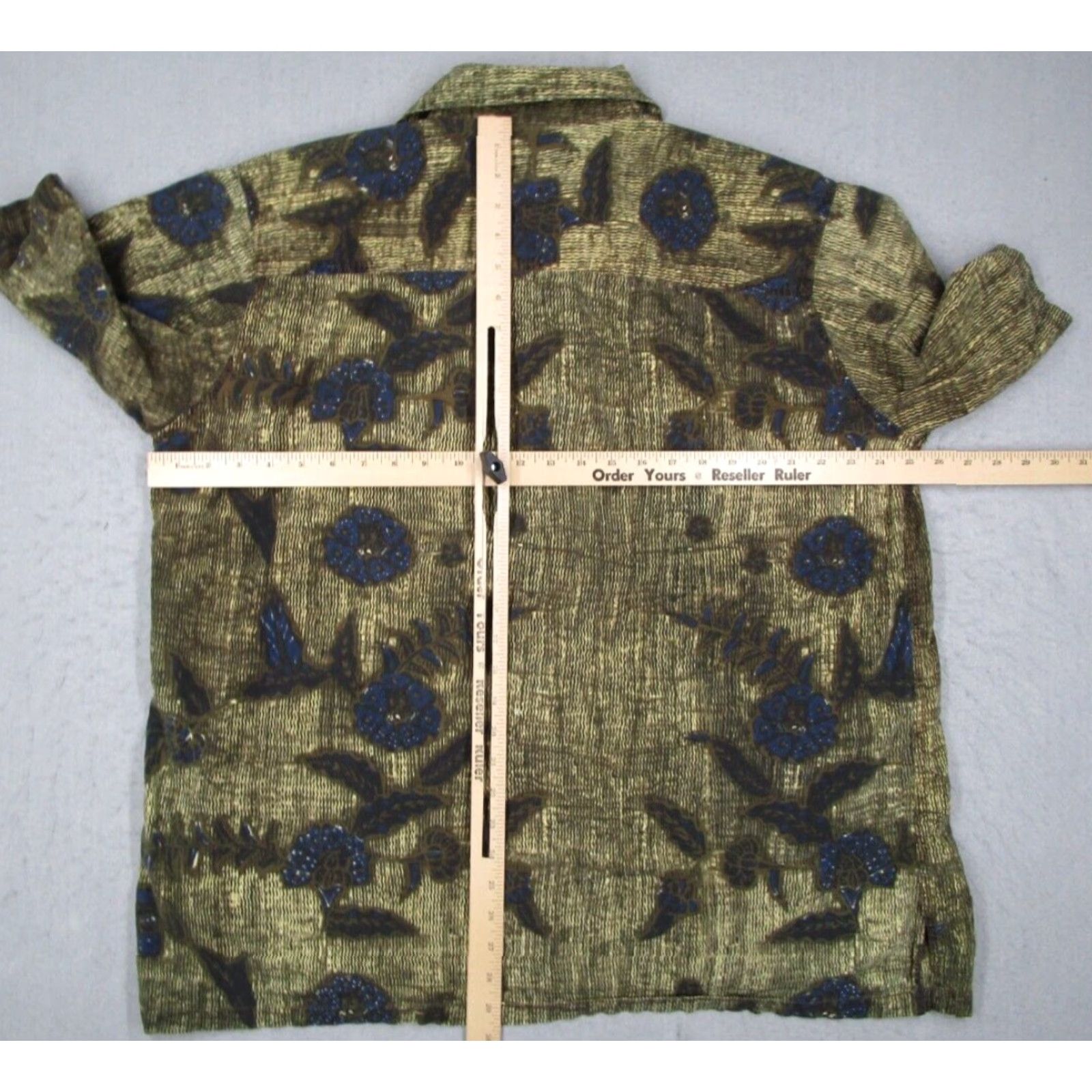 Vintage J. Peterman Mens XL Green Floral Short Sleeve Hawaiian Button Up Shirt Size US XL / EU 56 / 4 - 4 Thumbnail