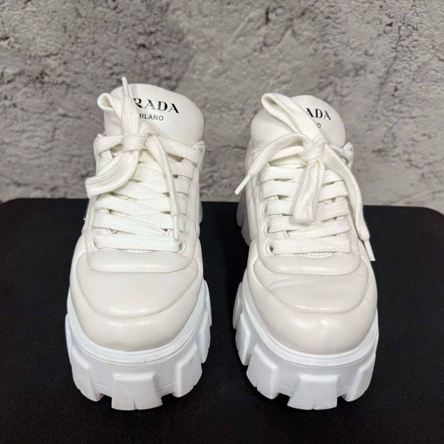 Prada Prada Triangle Logo Platform Sneakers 36 Used Size US 5.5 / IT 35.5 - 6 Thumbnail