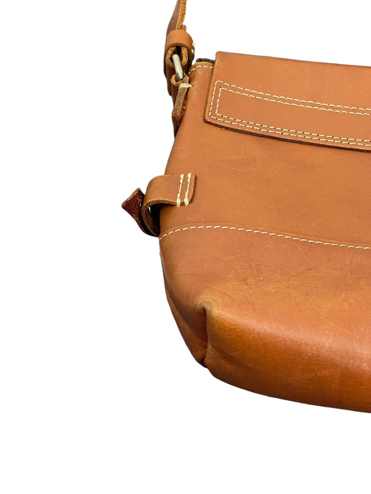 Japanese Brand Full Leather Patina 1203 Mano Fece Cross Body Bag 1🟩2 Size ONE SIZE - 13 Thumbnail